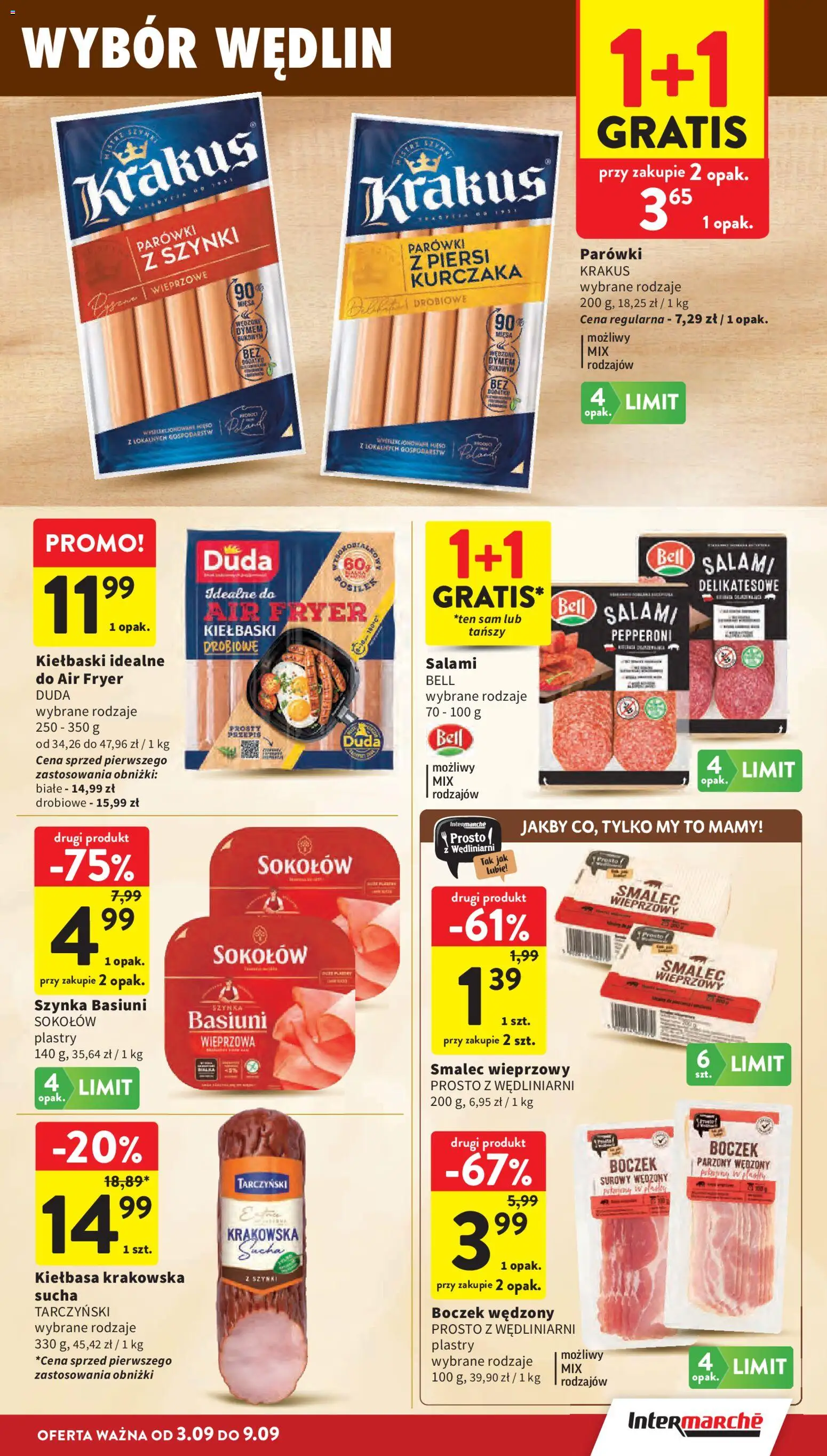 Intermarche gazetka od 03.09.2026 | Strona: 15 | Produkty: Kiełbasa, Piersi, Kiełbaski, Kiełbasa krakowska