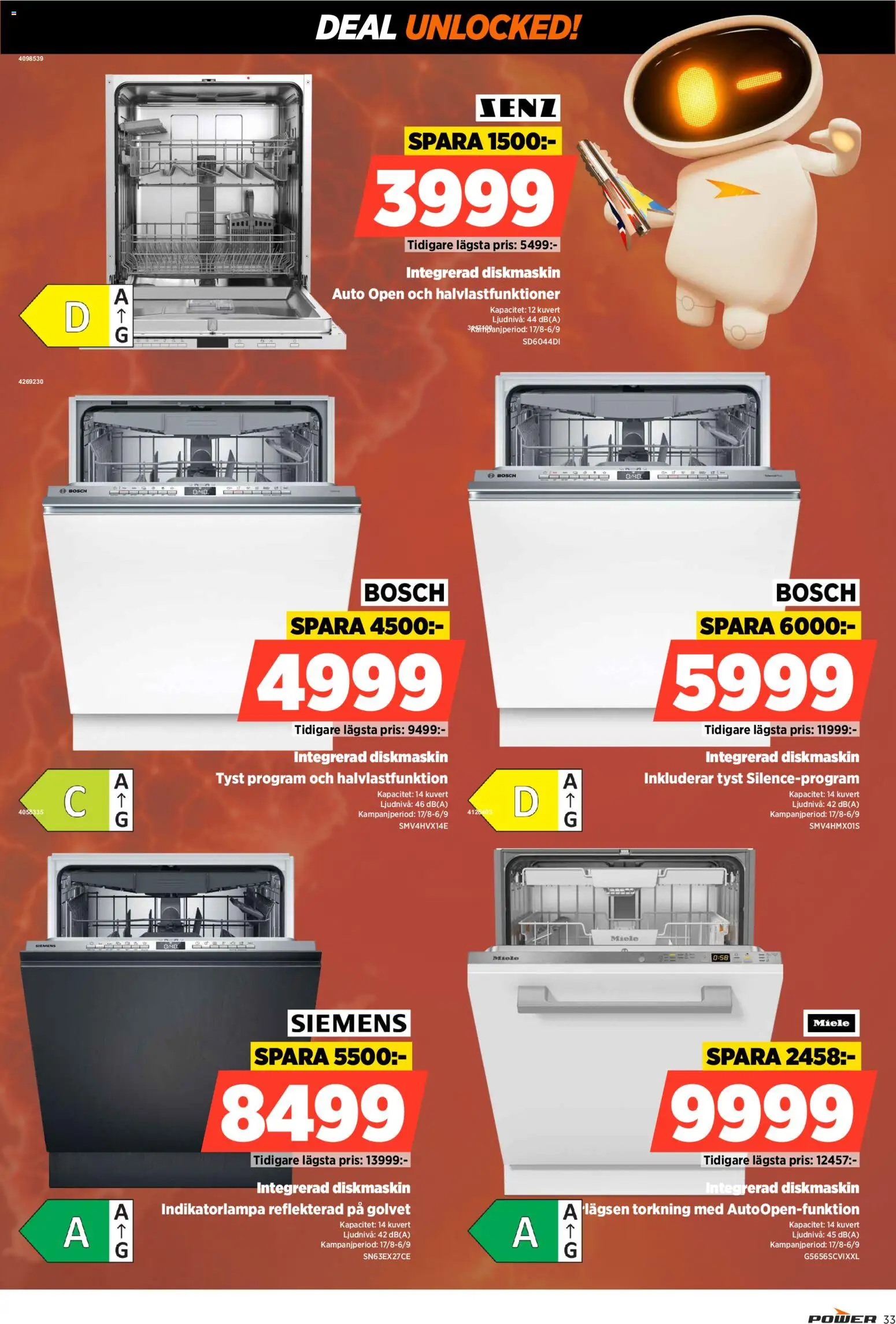Power reklamblad aktuell från 31/08/2026 | Sida: 33 | Produkter: Diskmaskin, Kuvert