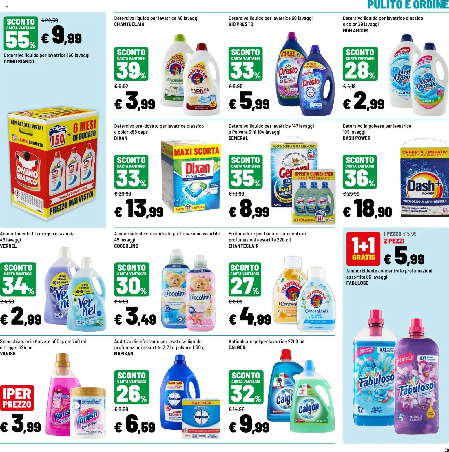Volantino Iper del 10/08/2026 | Pagina: 29 | Prodotti: Smacchiatore, Anticalcare, Sgrassatore, Lavatrice