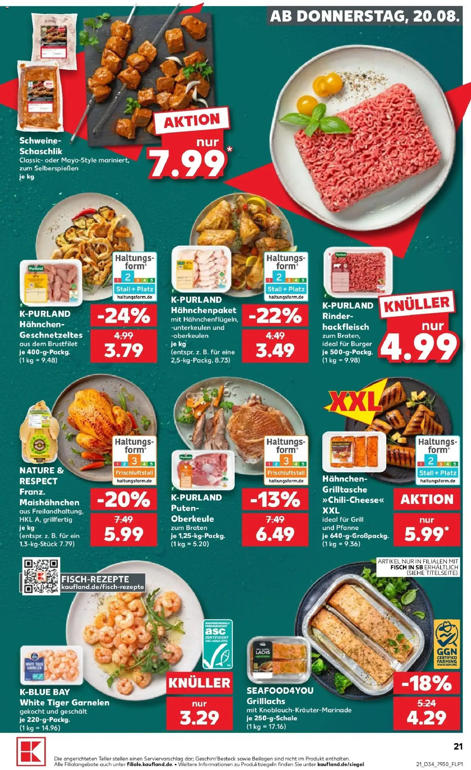 Prospekt Kaufland ab 17.08.2026 » Angebote Online zum Blättern | Seite: 32 | Produkte: Grill, Hahnchen, Burger, Garnelen