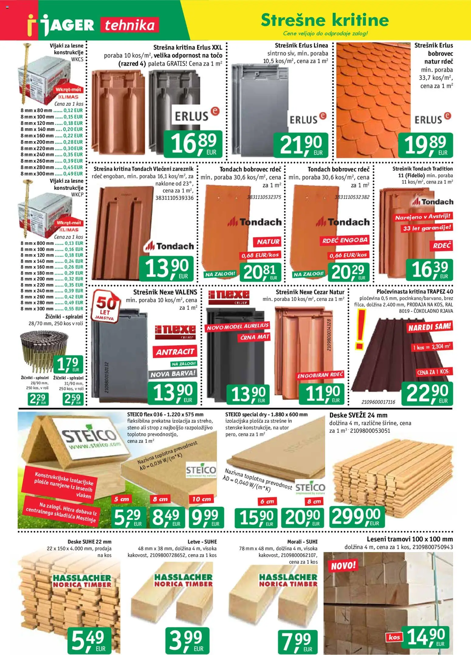 Novi Jager katalog ponudbe – veljaven od 26.08.2026 | Stran: 8 | Izdelki: Kos, Barva