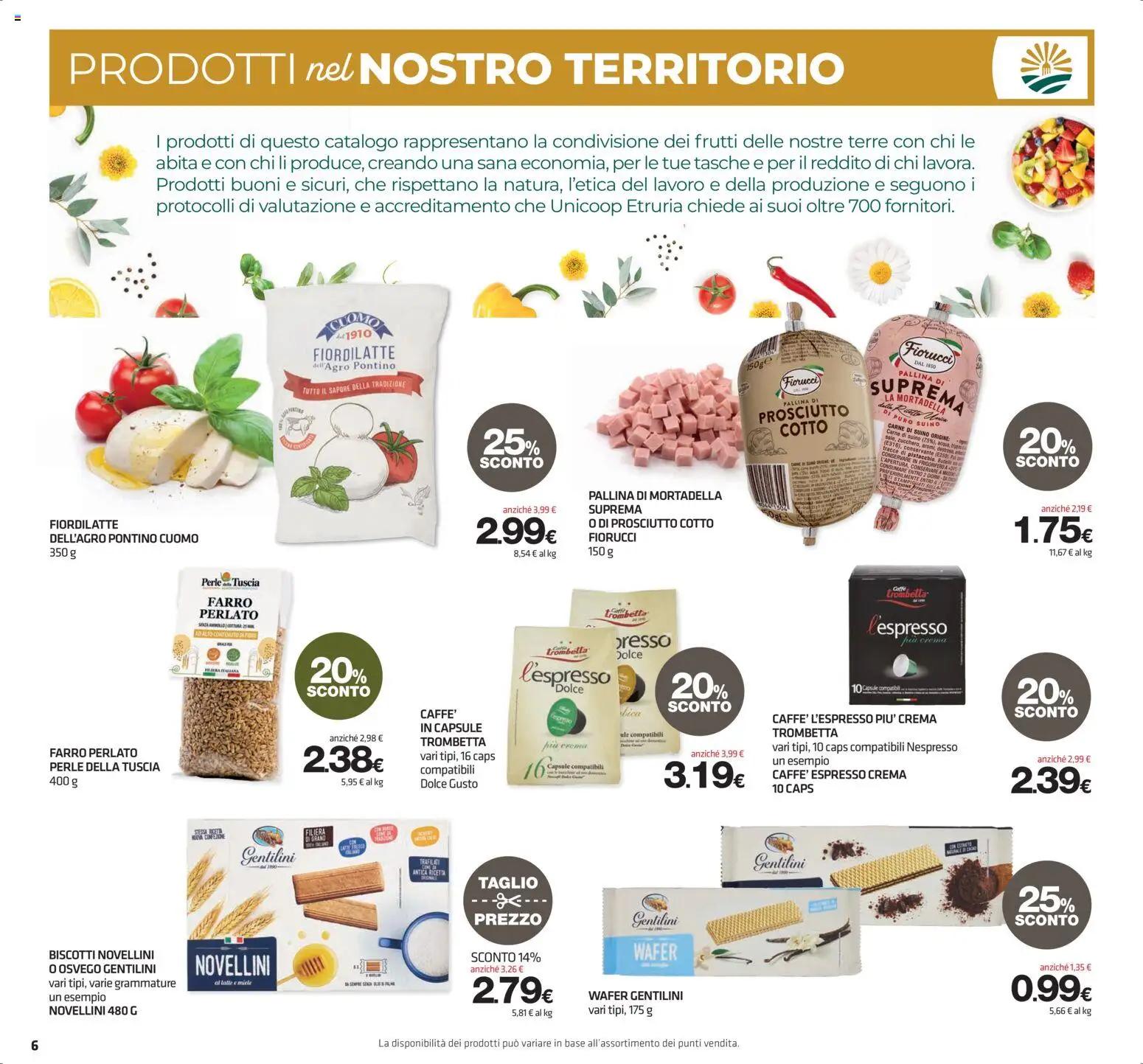 Volantino Superconti del 16/07/2026 | Pagina: 6 | Prodotti: Prosciutto Cotto, Biscotti, Suino, Latte