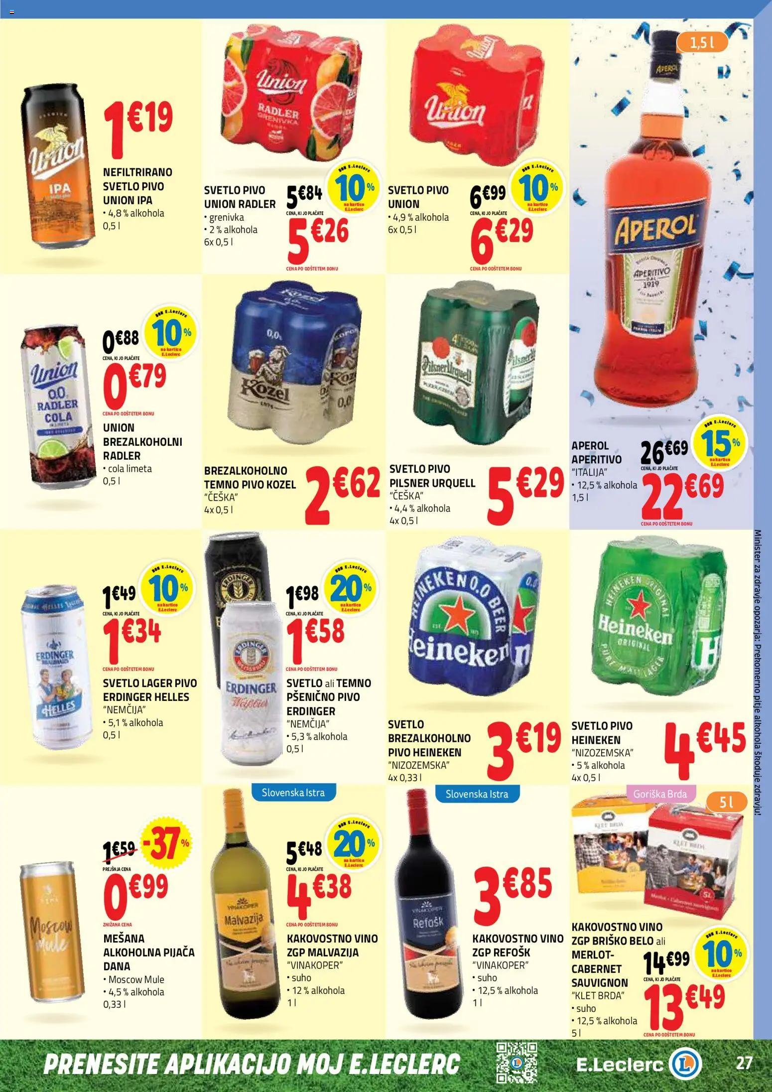Novi E.leclerc katalog ponudbe – veljaven od 03.06.2026 | Stran: 27 | Izdelki: Limeta, Falafel, Vino, Pivo