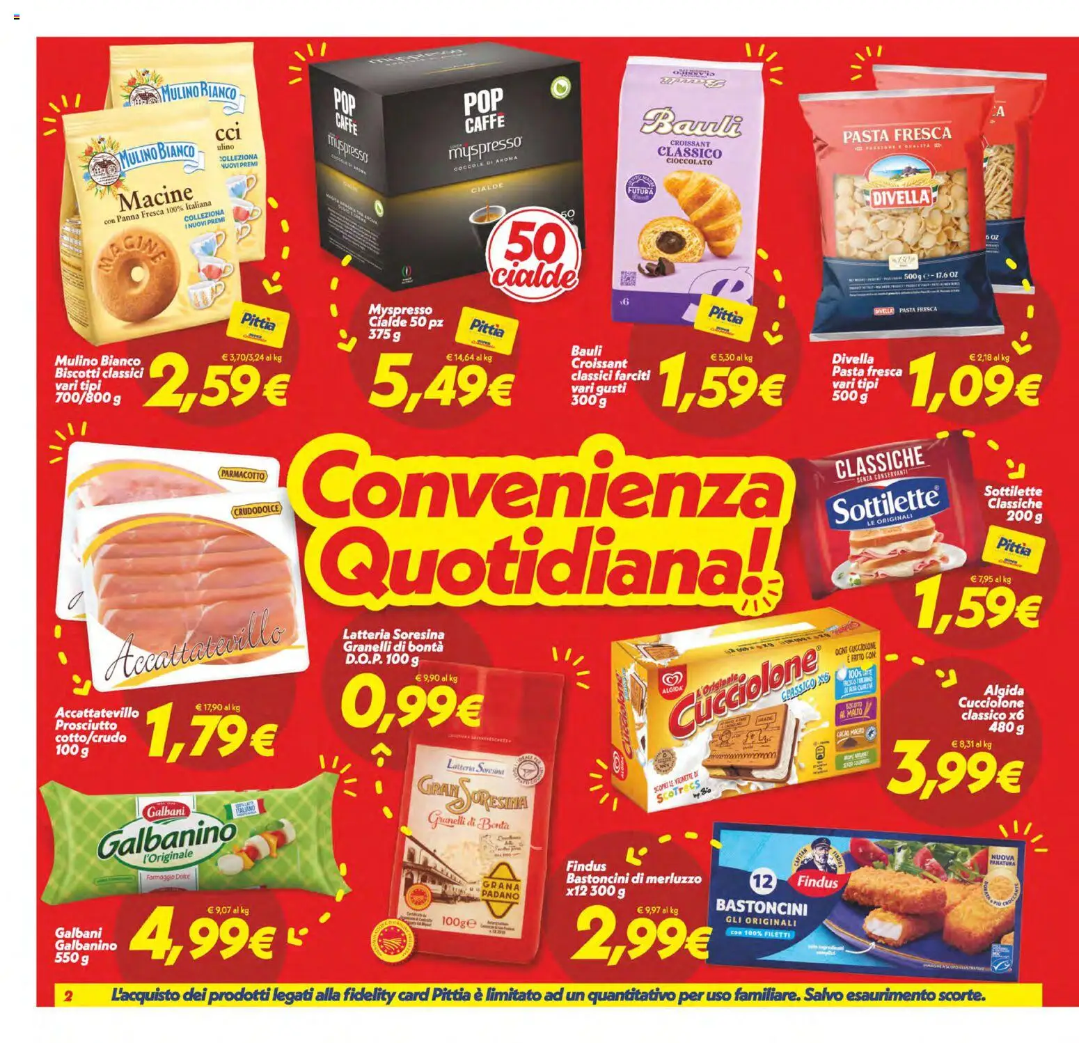 Volantino SuperConveniente del 19/06/2026 | Pagina: 2 | Prodotti: Caffè, Latte, Formaggio, Pasta
