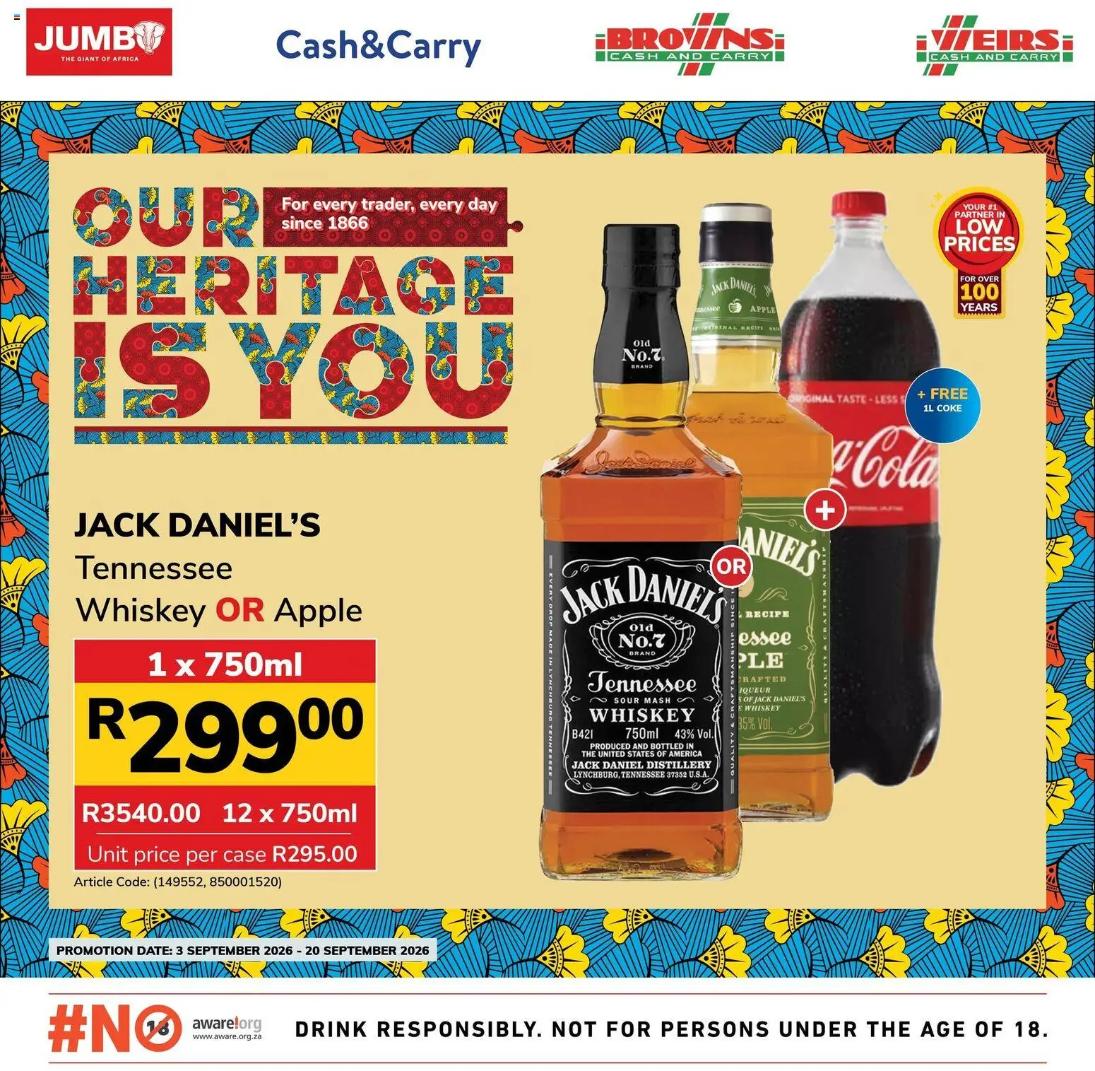 New Jumbo catalogue – valid from 03/09/2026 | Page: 3 | Products: Case, Coke, Whiskey