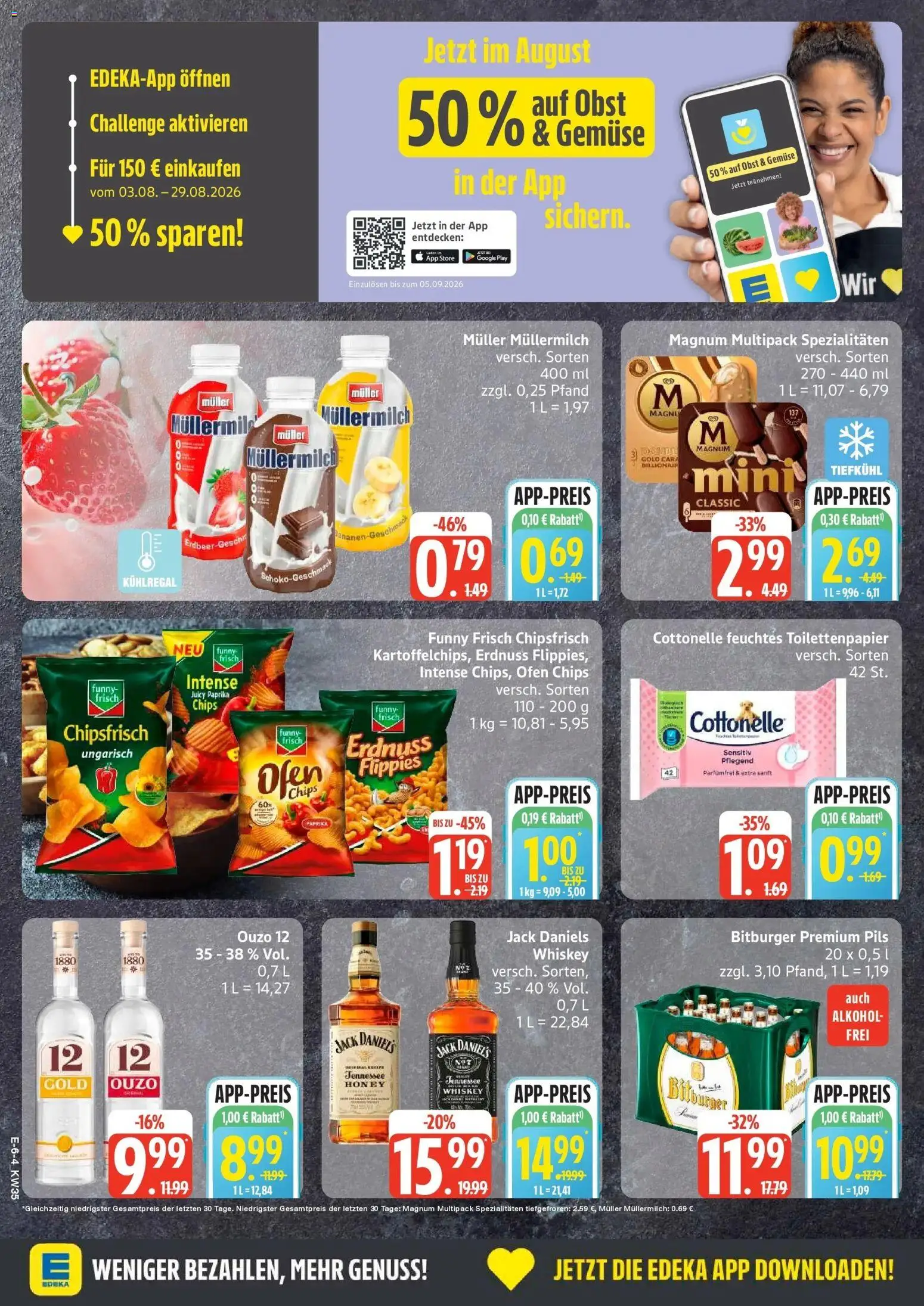 Edeka Prospekt Dobbertin (ab 24.08.2026) » Angebote Online | Seite: 6 | Produkte: Ofen, Jack Daniel's, Gemüse, Muller mullermilch