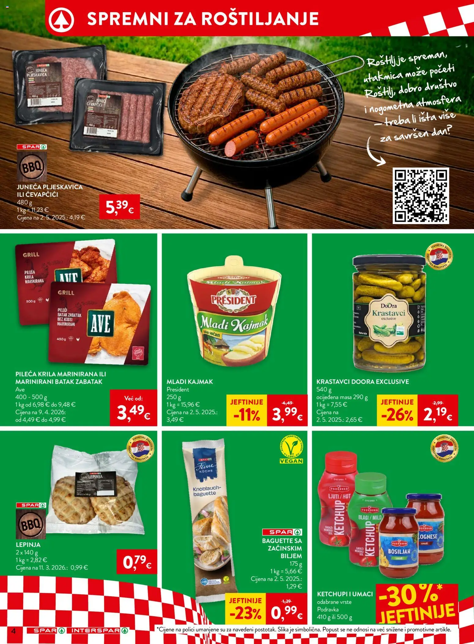 Spar katalog | vrijedi od 10.06.2026 | Stranica: 4 | Proizvodi: Pileća krila, Podravka, Kajmak, Bosiljak