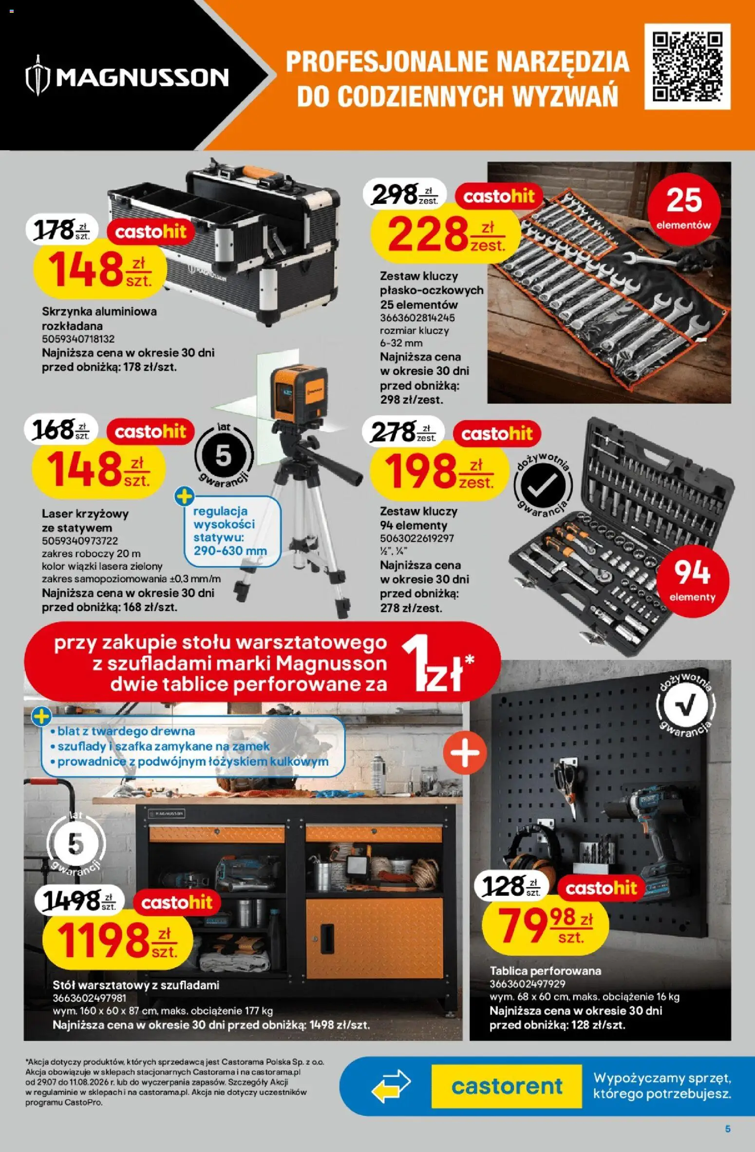 Castorama gazetka od 29.07.2026 | Strona: 5 | Produkty: Stół, Laser krzyżowy