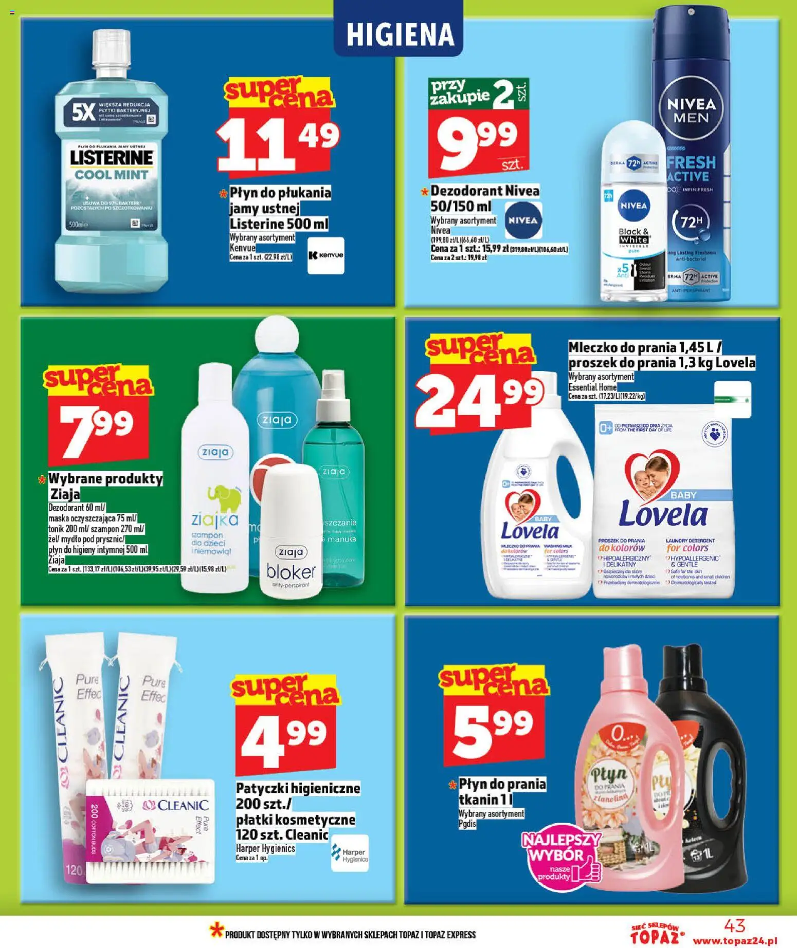 Topaz gazetka od 21.05.2026 | Strona: 43 | Produkty: Szampon, Mydło, Lovela, Płyn do higieny intymnej