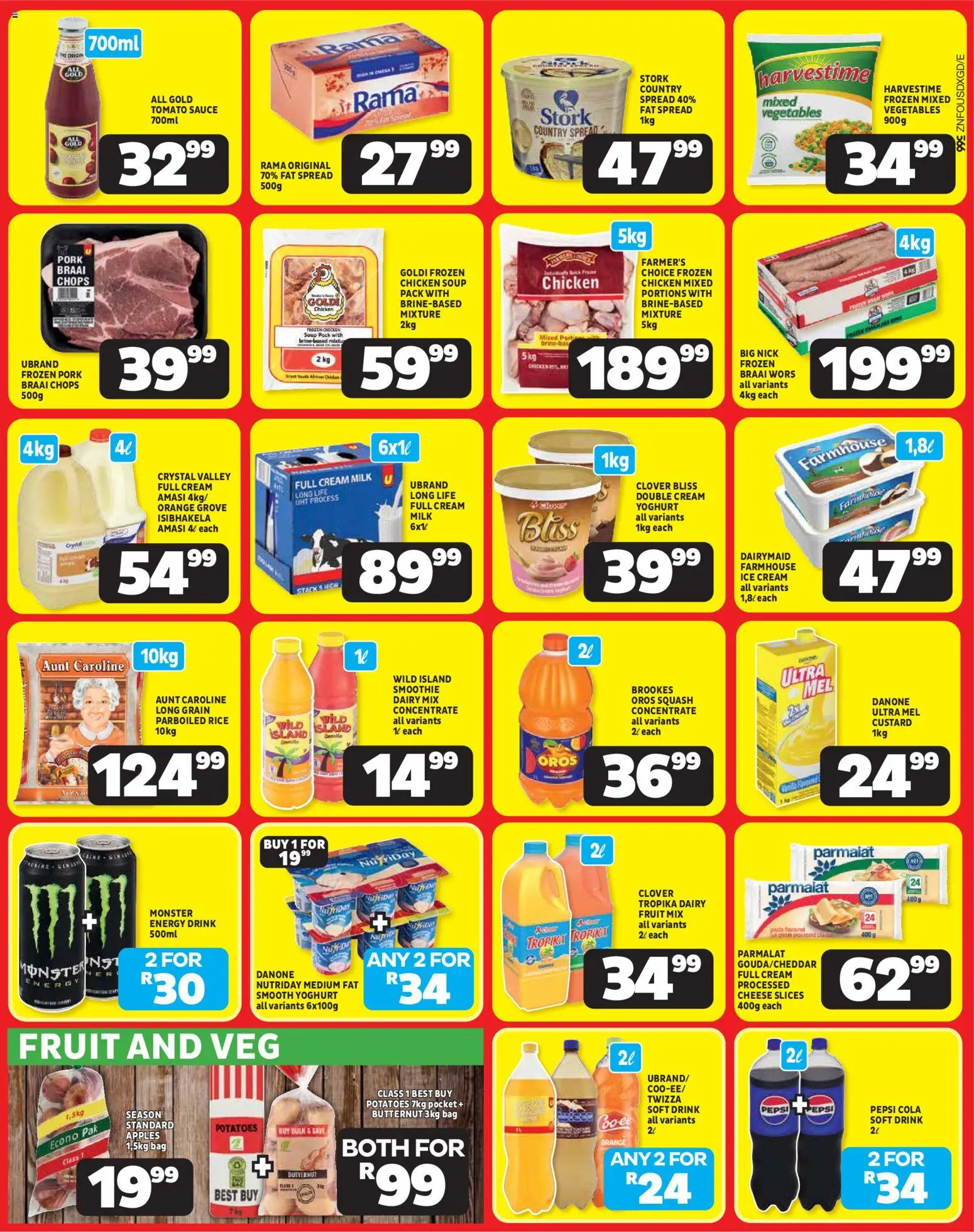 New Usave catalogue – valid from 21/09/2026 | Page: 3 | Products: Milk, Tomato sauce, Ice cream, Vegetables
