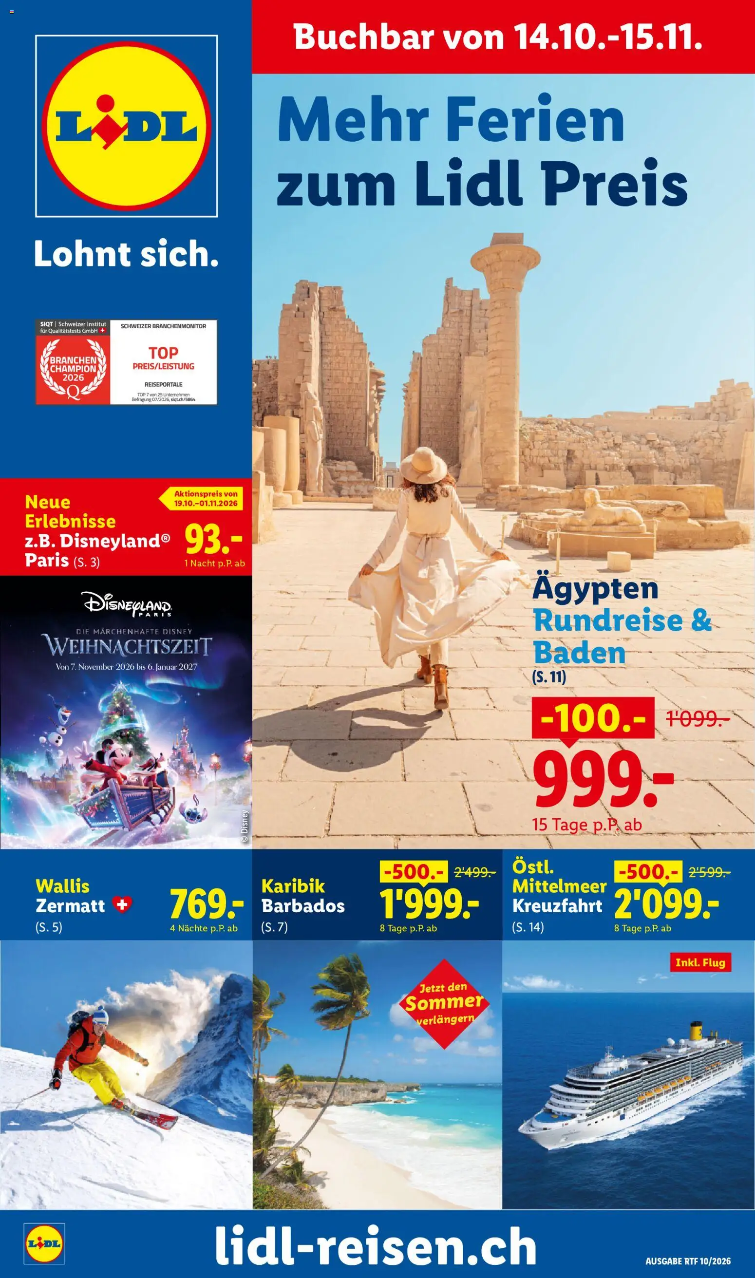 Lidl aktionen Oktober/November Reise-Highlights – gültig ab 14.10.2026 | Seite: 1