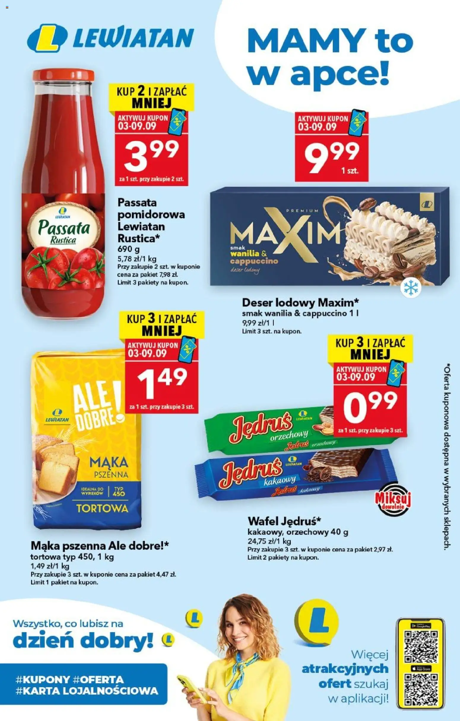 Lewiatan gazetka - Mamy to w apce od 03.09.2026 | Strona: 1 | Produkty: Deser, Cappuccino, Passata, Wanilia