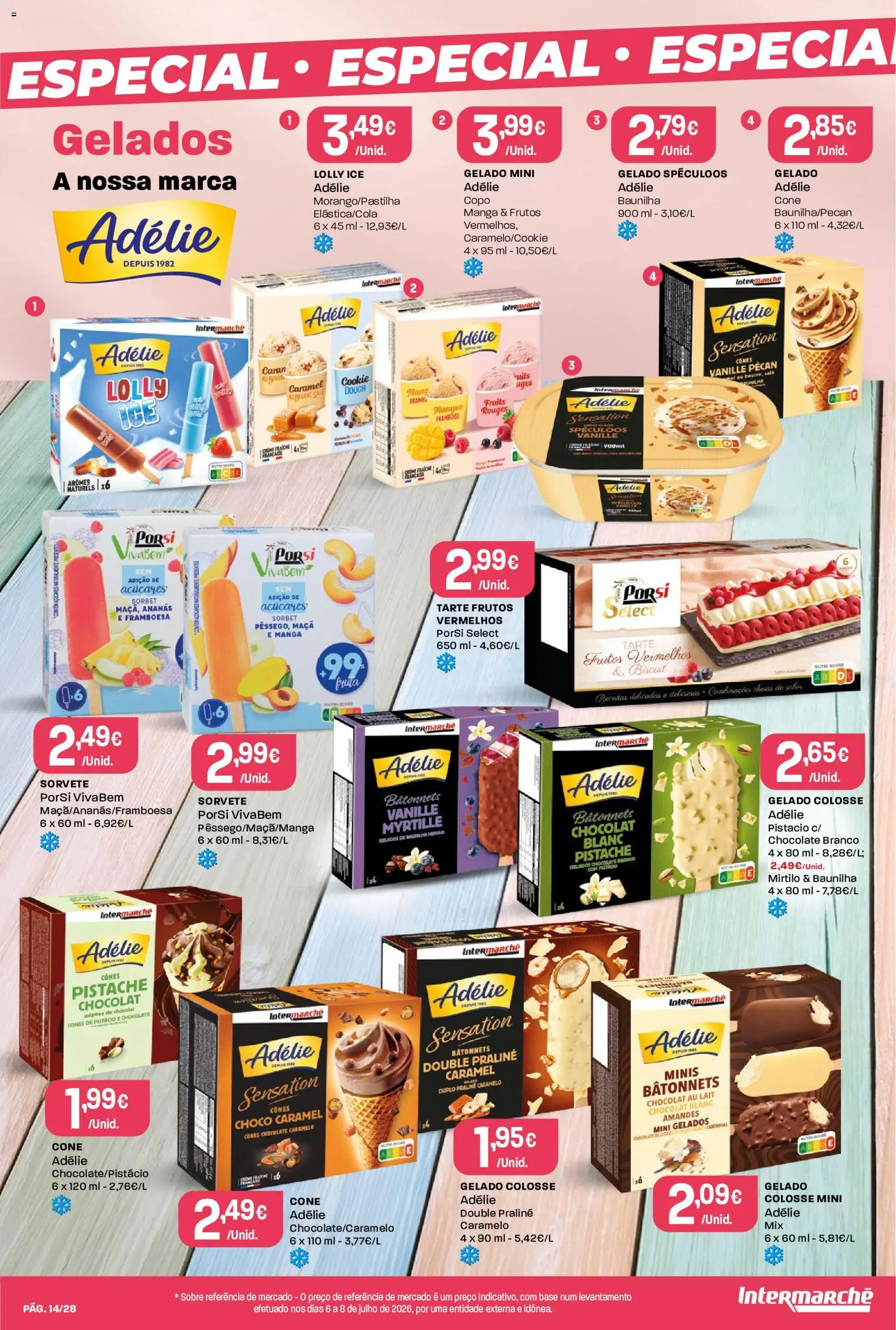 Intermarché Folheto Contact │ válido de 13/08/2026 | Página: 14 | Produtos: Manga, Chocolate branco, Tarte, Sorvete