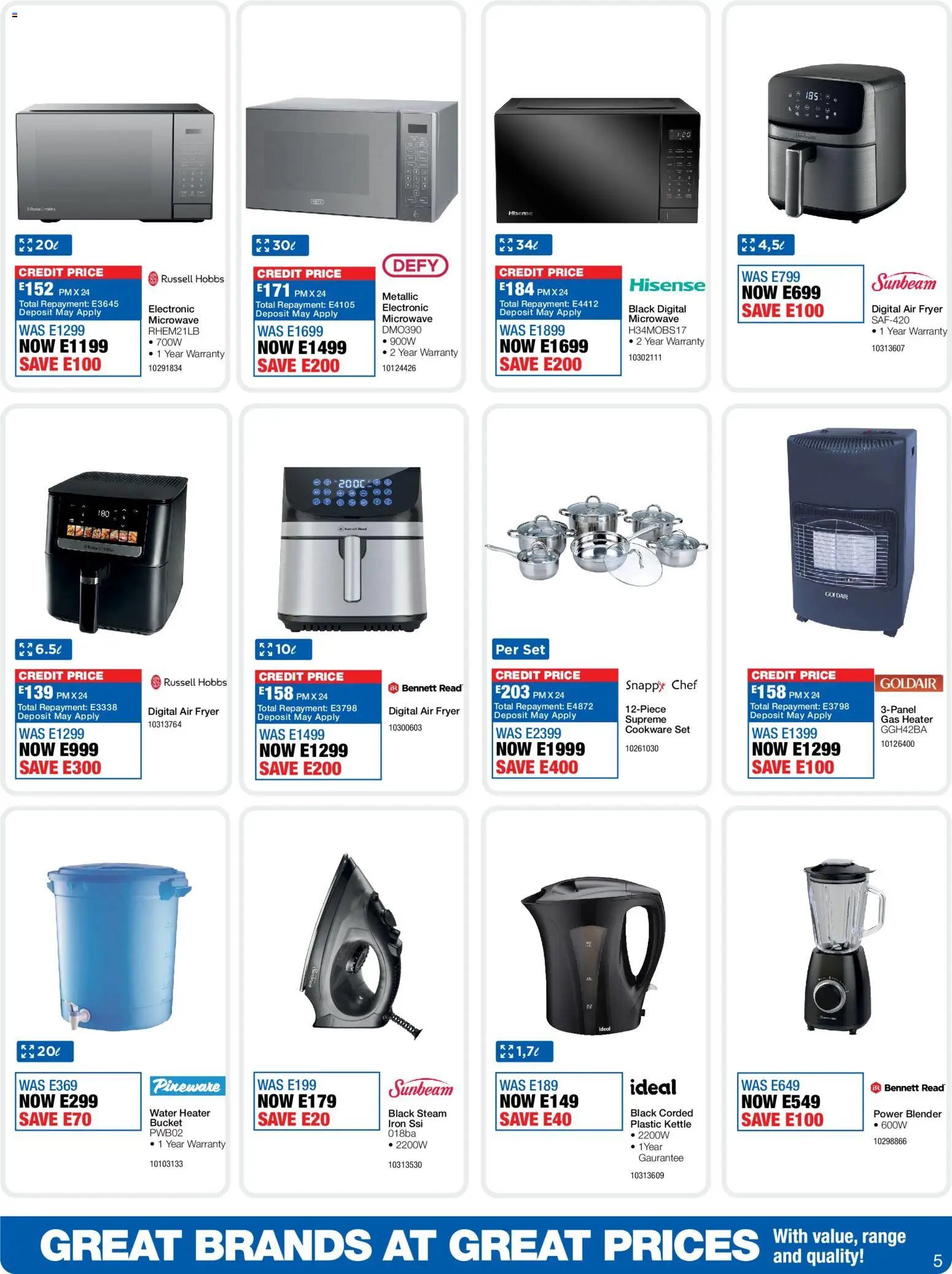 New OK Furniture catalogue – valid from 13.04.2026 | Page: 5 | Products: Kettle, Fryer, Air fryer, Water