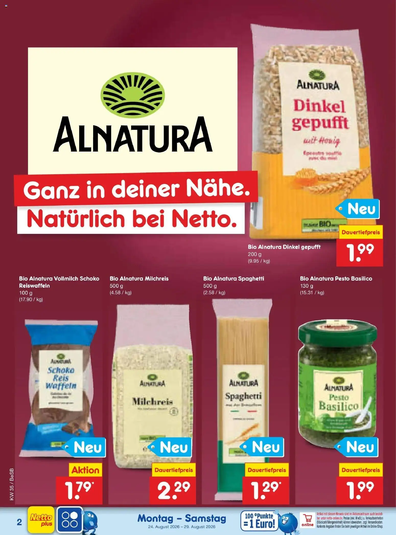 Netto Marken-Discount Prospekt Berlin-Prenzlauer Berg – gültig ab 24.08.2026 | Seite: 48 | Produkte: Spaghetti, Waffeln, Reis