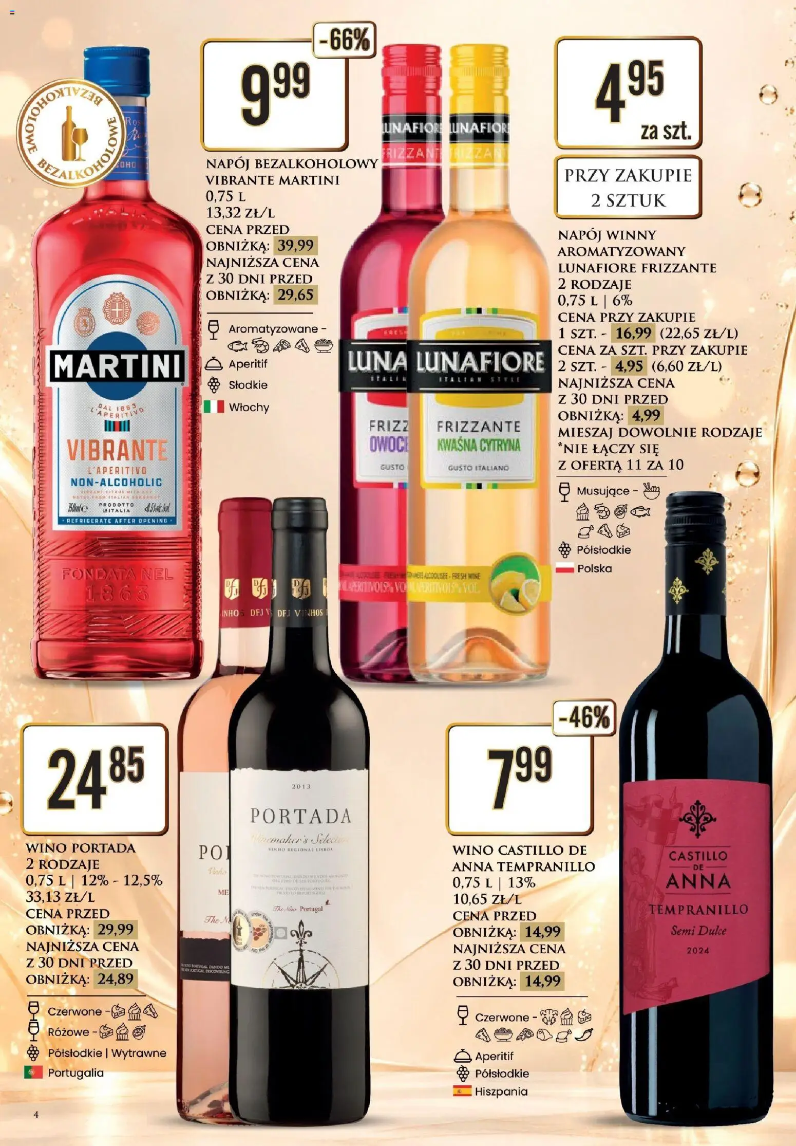 Dino gazetka alkoholowa od 02.10.2026 | Strona: 4 | Produkty: Martini, Aperitif, Wino, Portada wino