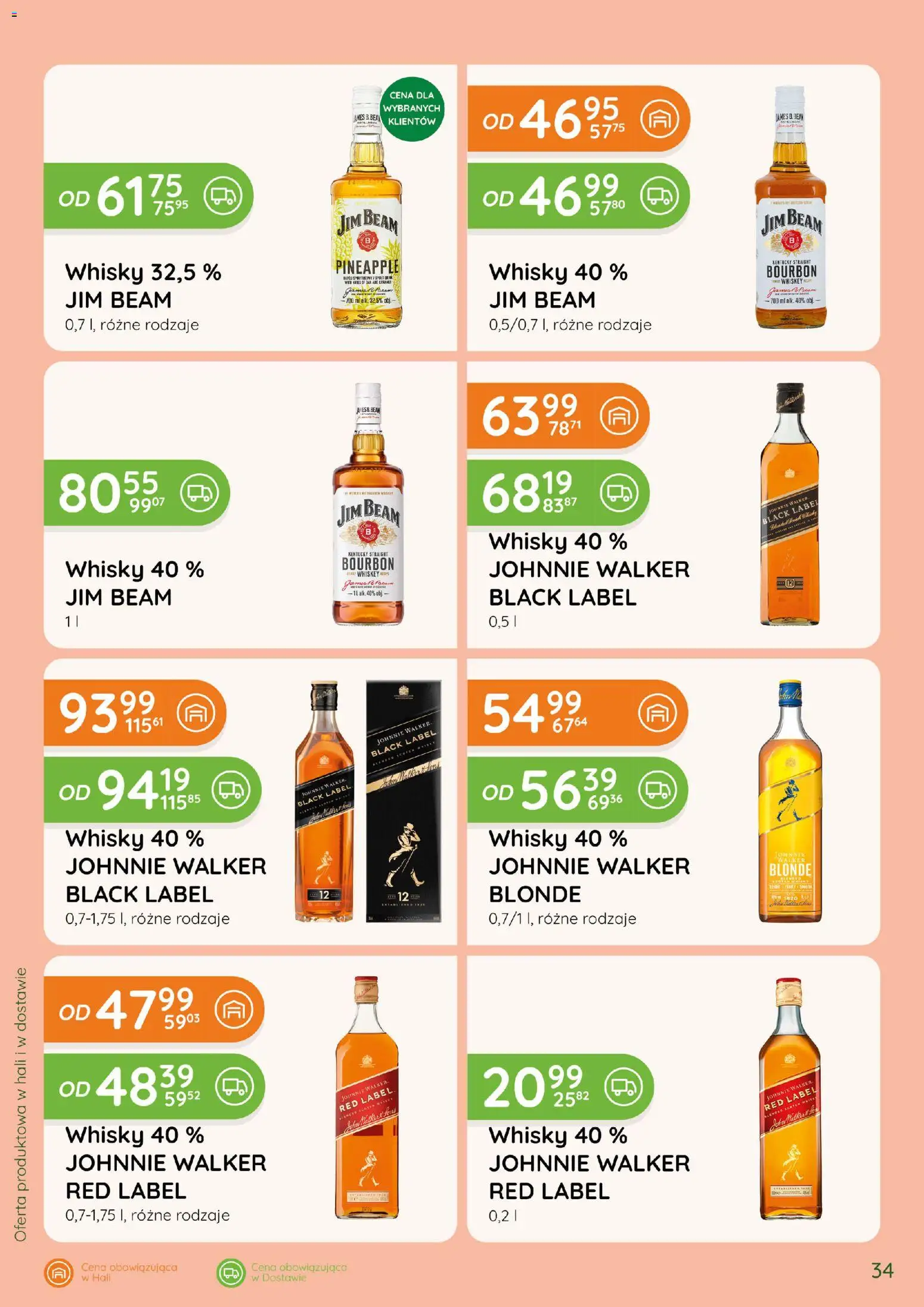 Eurocash gazetka - Katalog Alkoholowy od 01.10.2026 | Strona: 34 | Produkty: Bourbon, Red label, Black Label, Whisky
