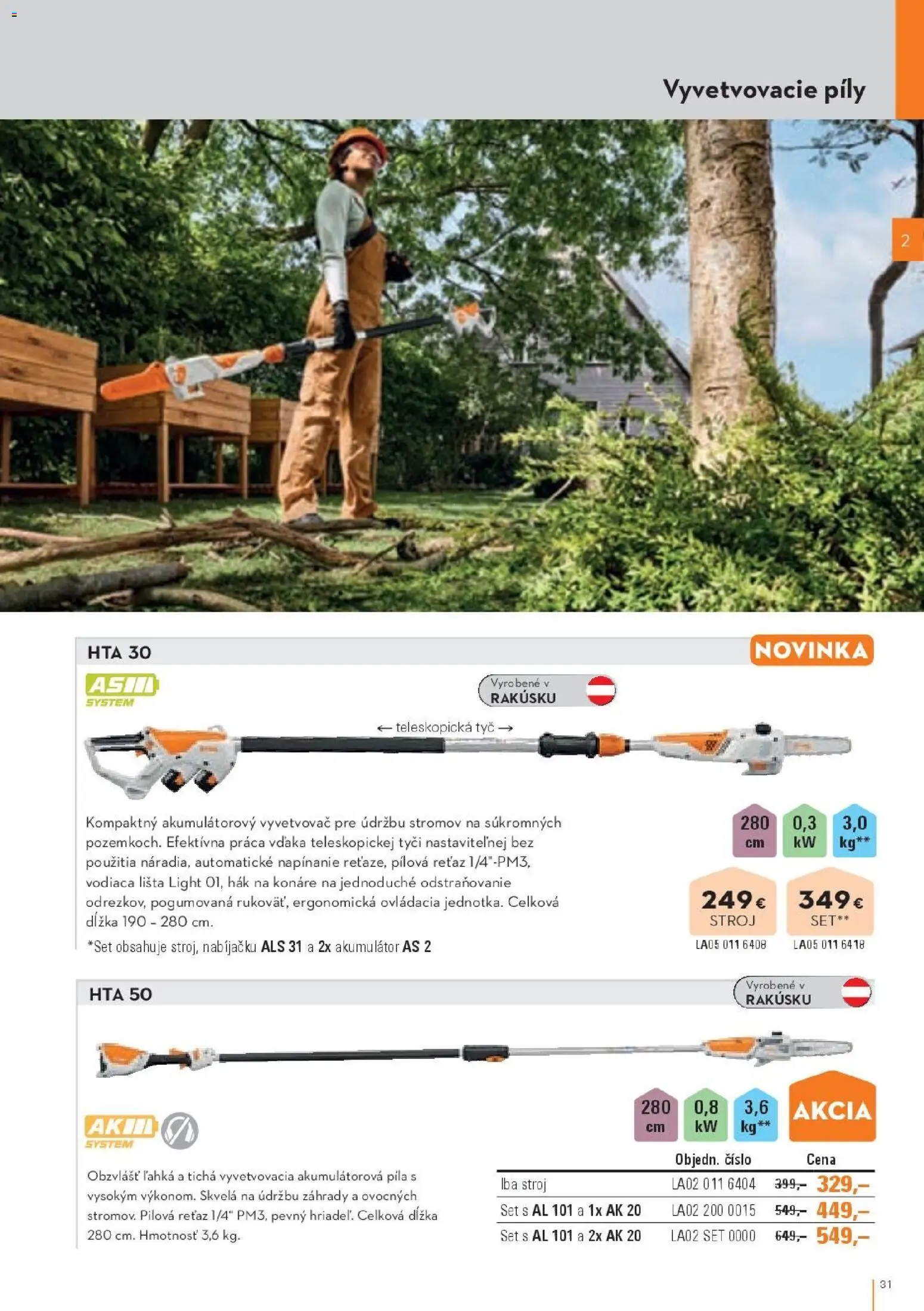 Nové STIHL akcie – leták je platný od 19.08.2026 | Strana: 31 | Produkty: Píla, Akumulátor