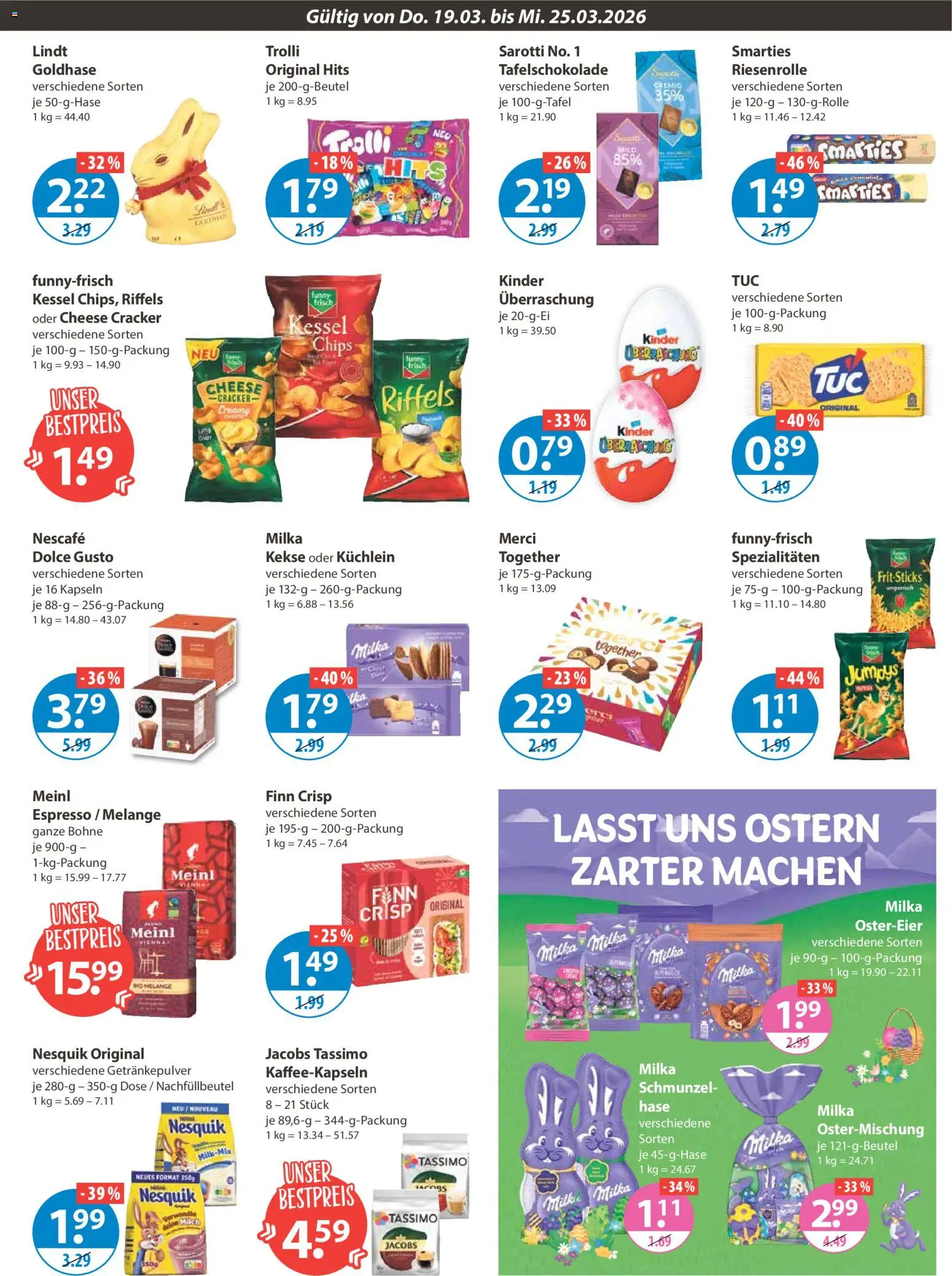 V-Markt - Schwaben/Oberbayern – gültig ab 19.03.2026 | Seite: 11 | Produkte: Merci, Milka, Chips, Dolce gusto