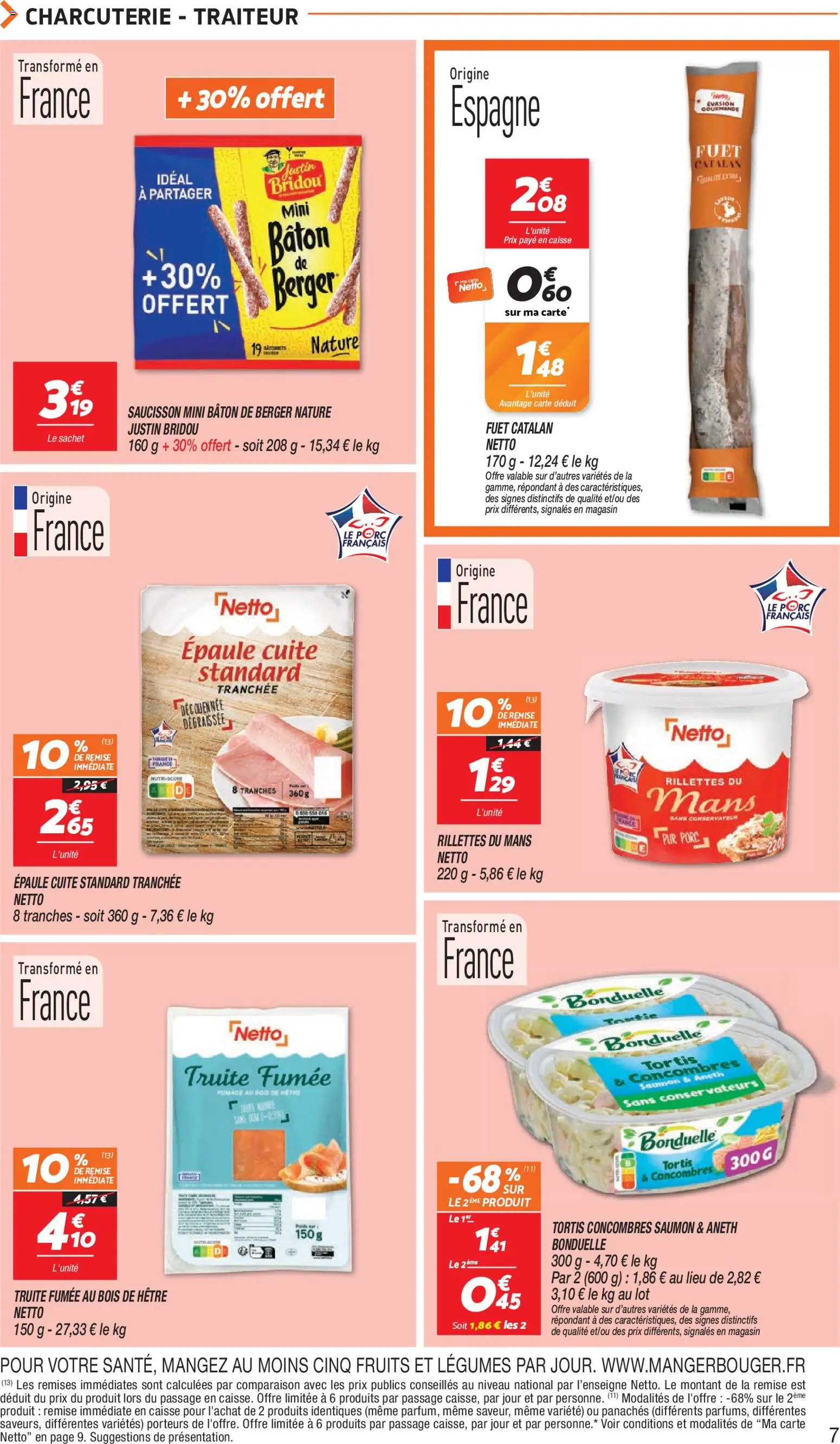 {H1} | Page: 7 | Produits: Truite, Porc, Saumon, Bâton de berger