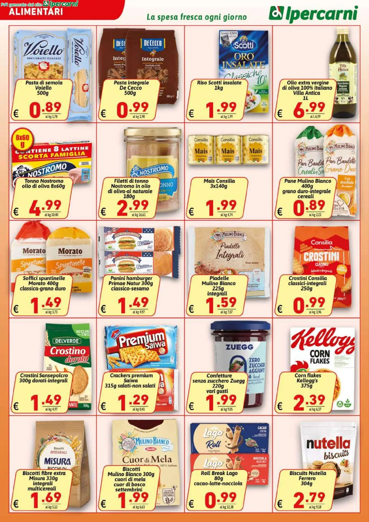 Volantino Ipercarni del 20.05.2026 | Pagina: 12 | Prodotti: Crostini, Tonno, Cacao, Hamburger