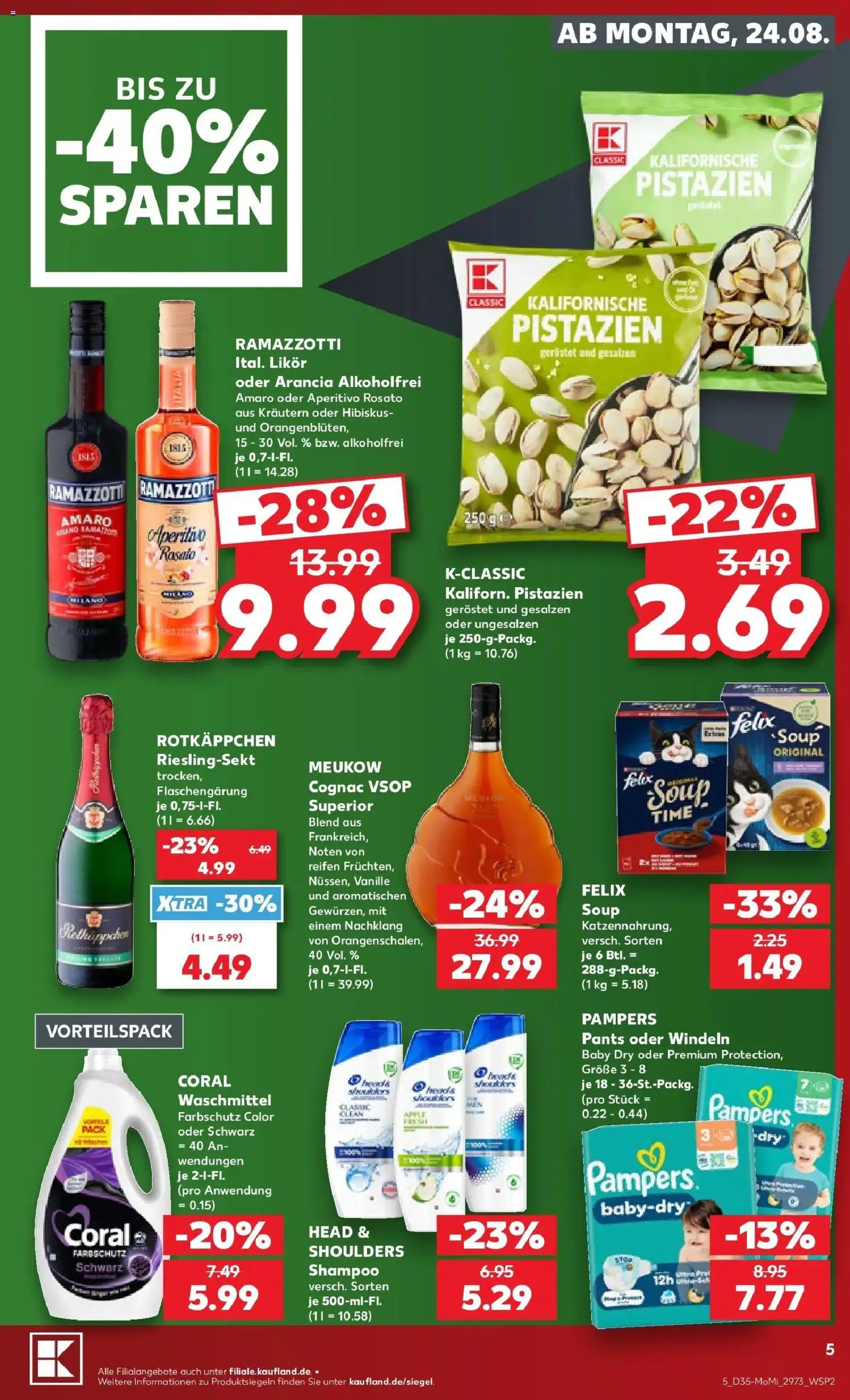 Prospekt Kaufland ab 24.08.2026 » Angebote Online zum Blättern | Seite: 5 | Produkte: Coral, Likör, Pampers, Apple