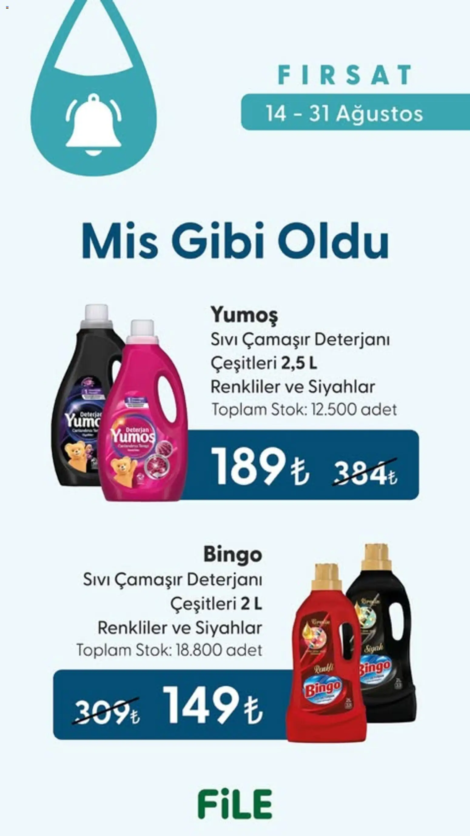 File Market İndirim - 14 Ağustos 2026 tarihinden itibaren geçerlidir | Sayfa: 6 | Ürünler: Çamaşır deterjanı, Deterjan