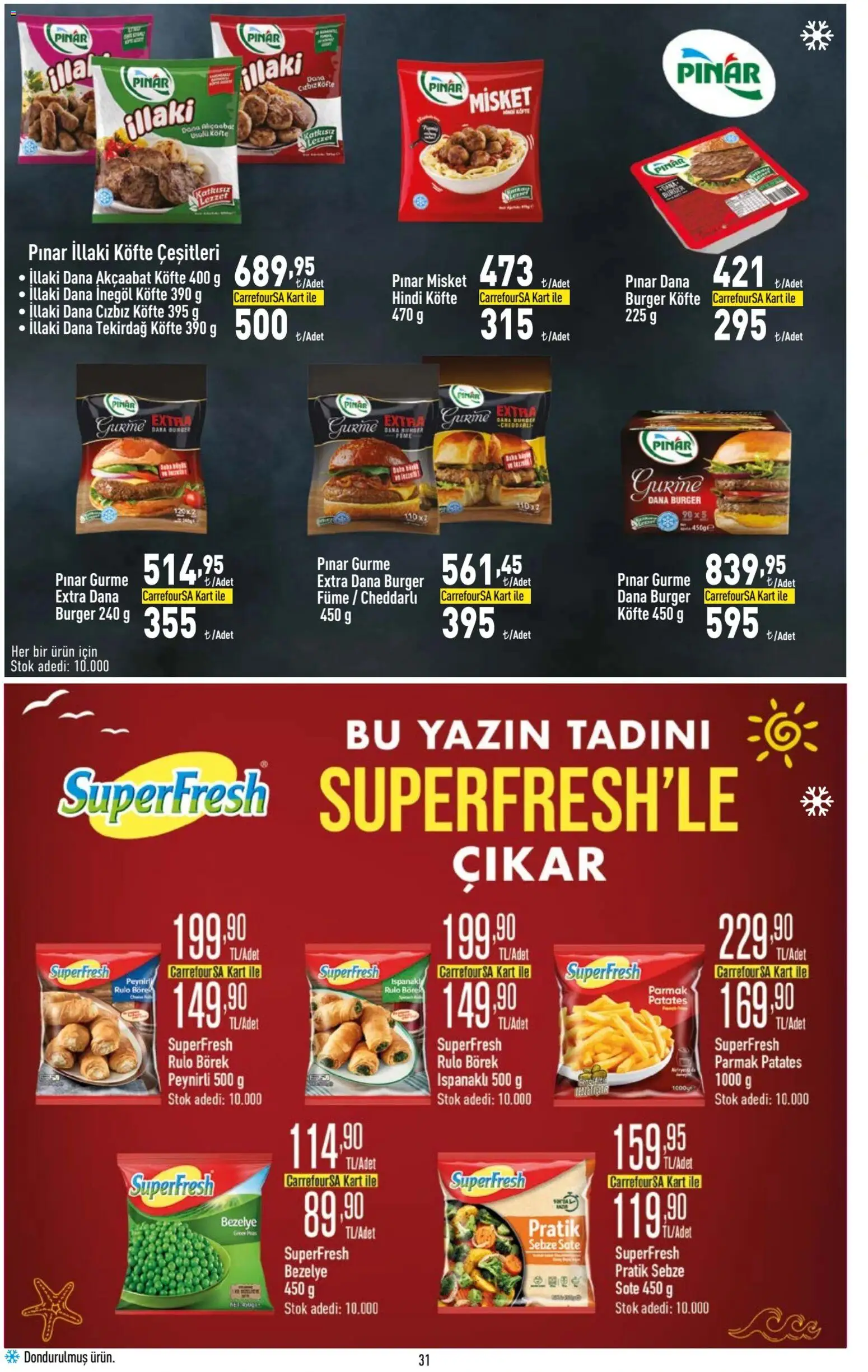 CarrefourSA Katalog - 06 Ağustos 2026 tarihinden itibaren geçerlidir | Sayfa: 31 | Ürünler: Peynir, Ispanak, Patates, Bezelye