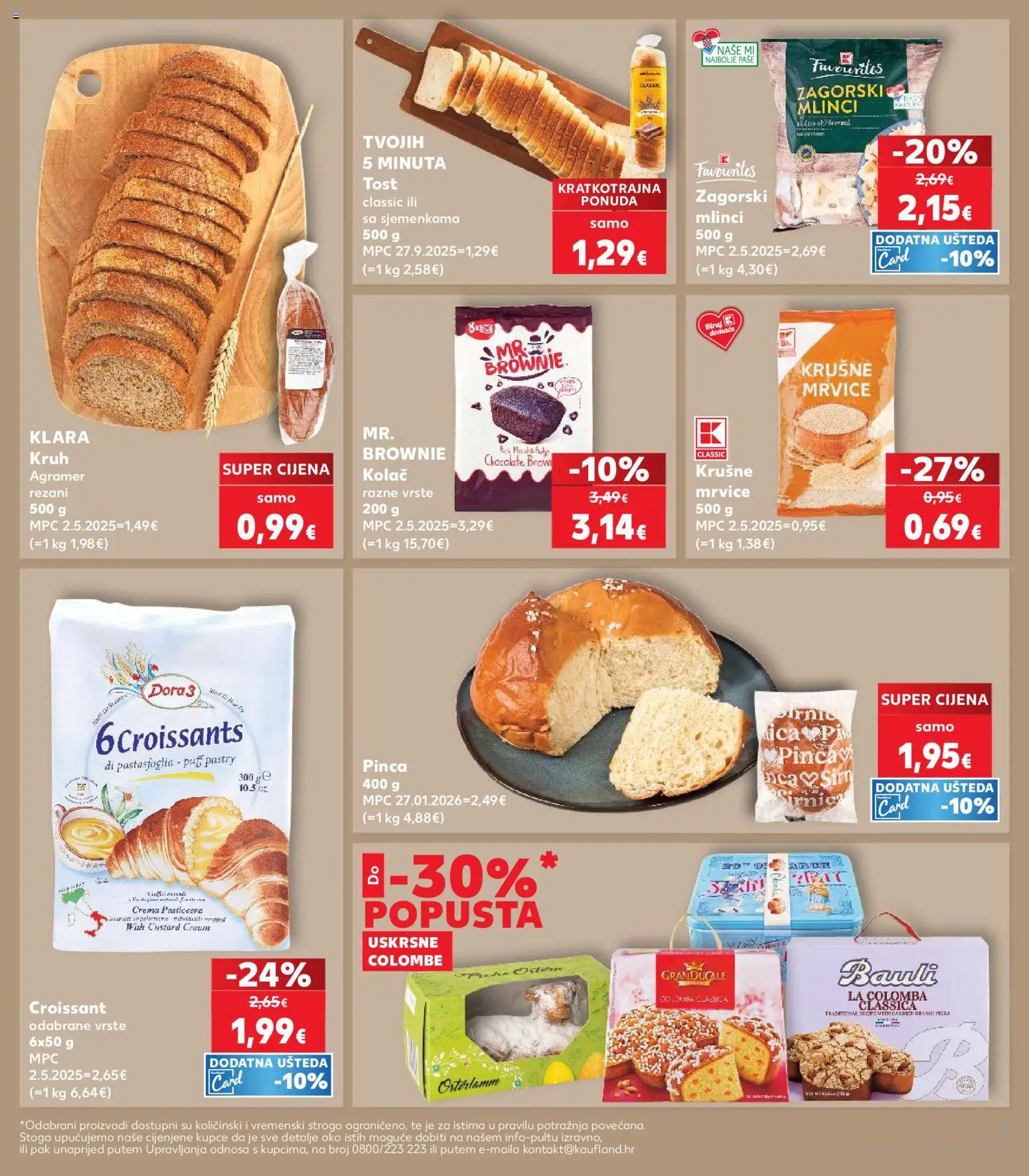 Kaufland katalog | vrijedi od 01.04.2026 | Stranica: 9 | Proizvodi: Krušne mrvice, Kruh, Mlinci