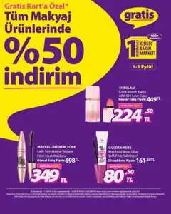 01 Eylül 2026 tarihinden itibaren geçerli olan Gratis kataloğu önizlemesi