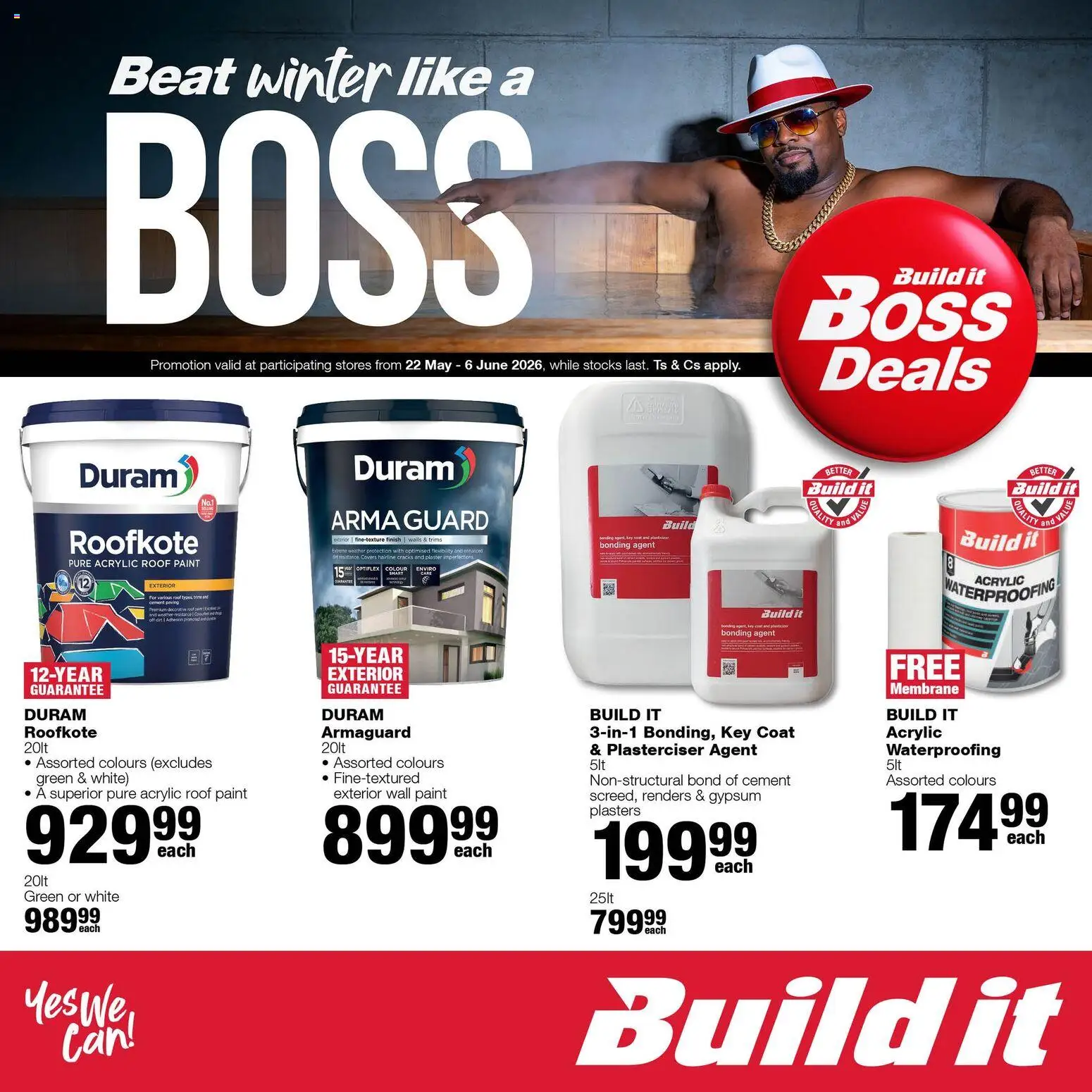 New Build It catalogue – valid from 22.05.2026 | Page: 1 | Products: Coat, Paint, Plaster, Cement