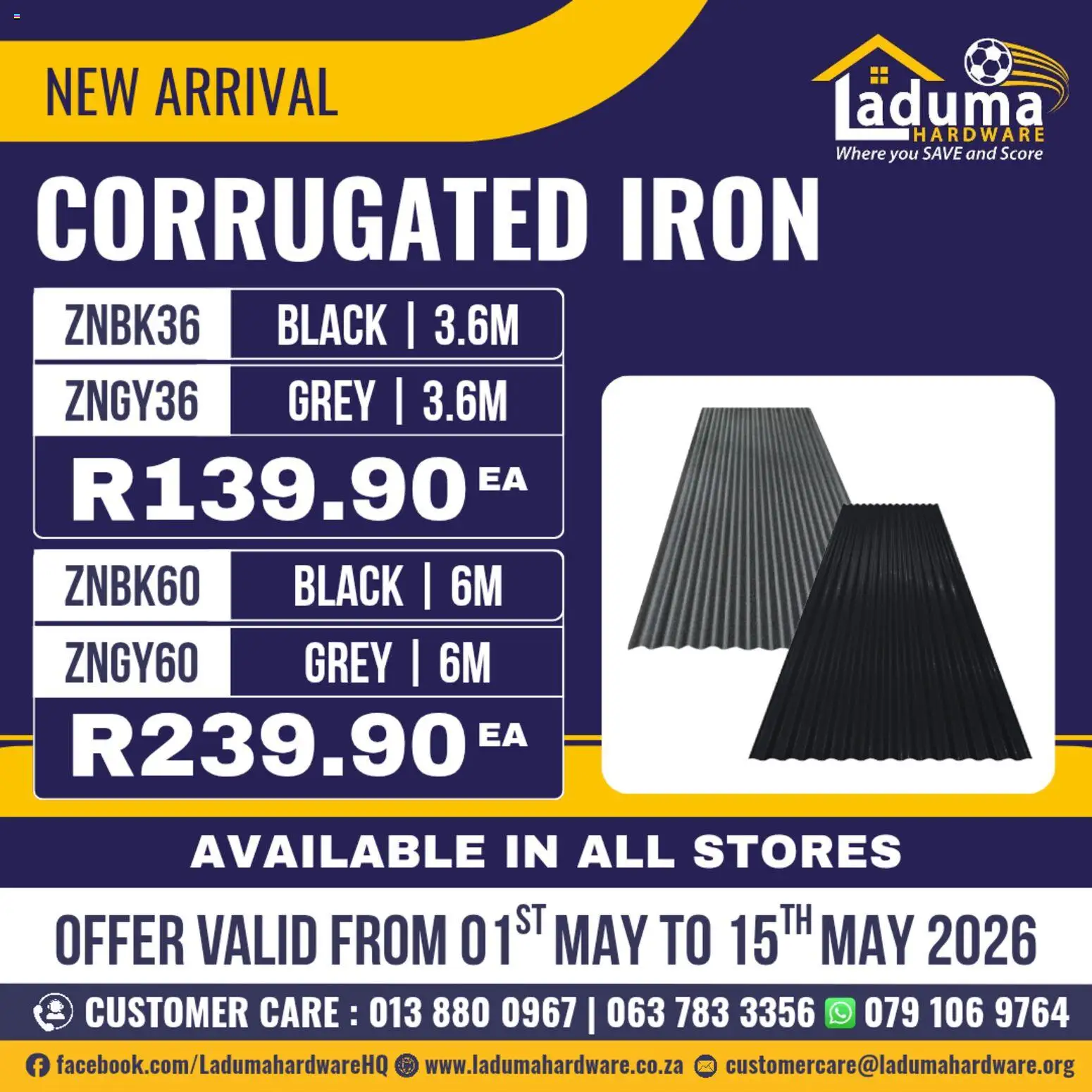 New Laduma Hardware catalogue – valid from 01.05.2026 | Page: 2 | Products: Iron