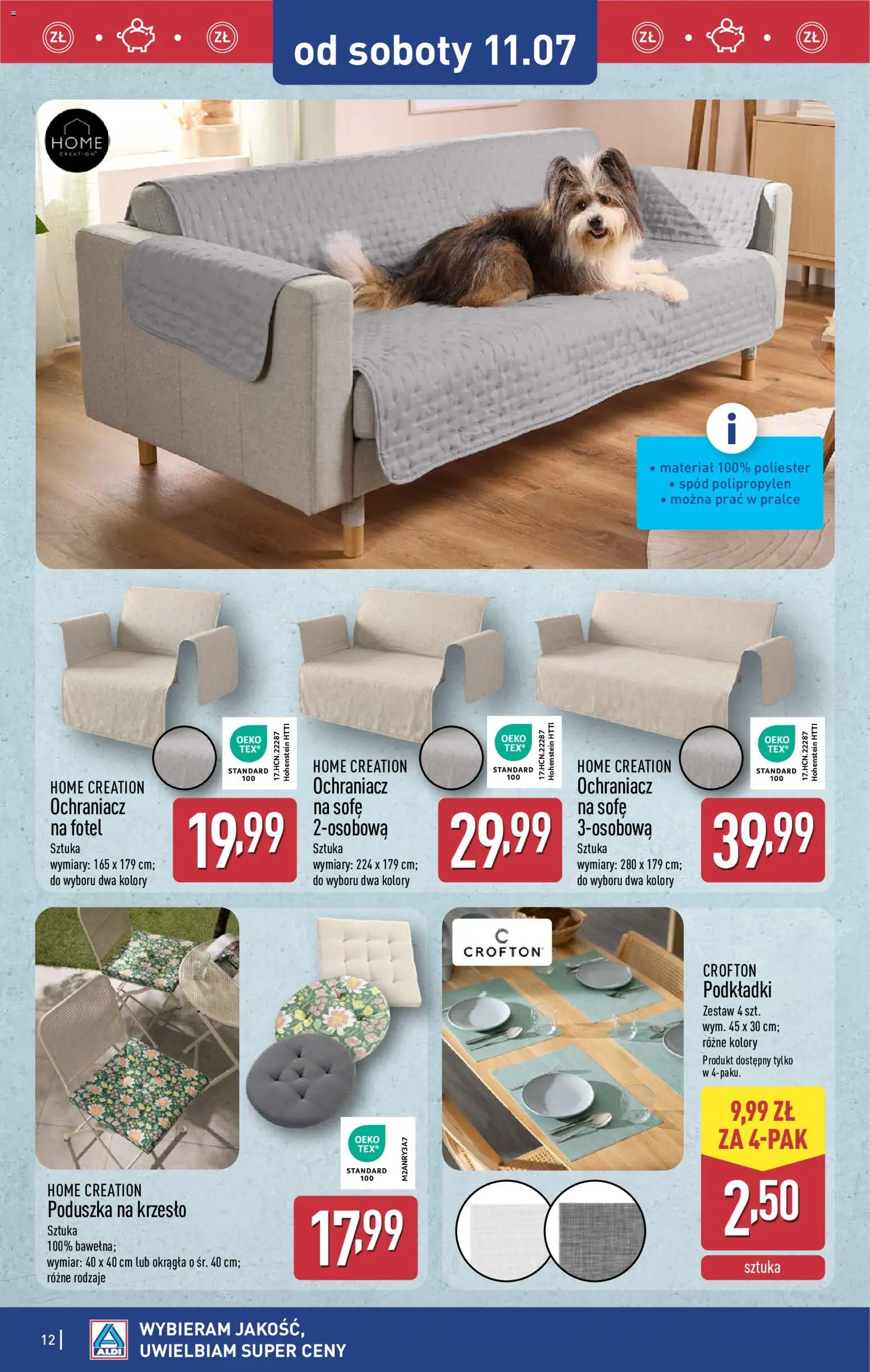 Aldi gazetka - Hity od Środy i od Soboty od 08.07.2026 | Strona: 12 | Produkty: Poduszka, Fotel, Krzesło