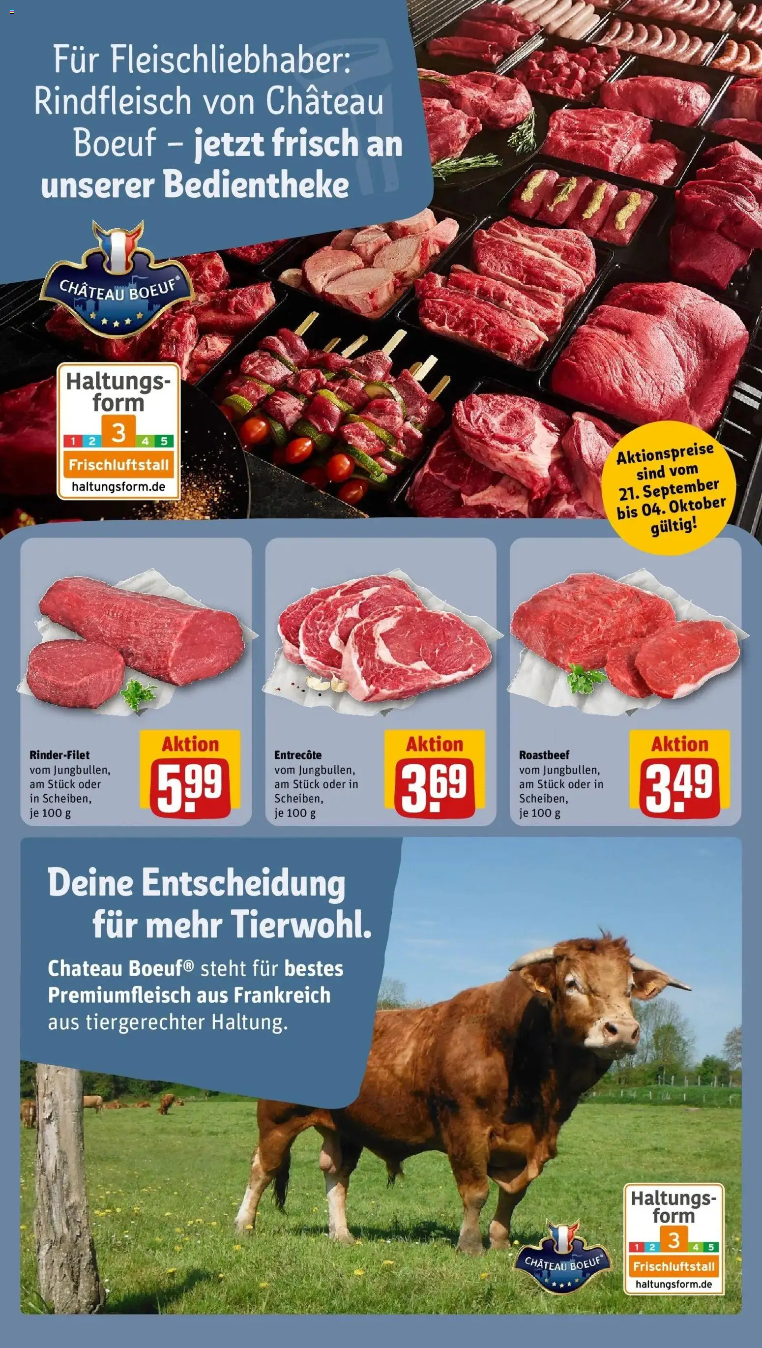 REWE Prospekt ab 21.09.2026 zum Blättern » Angebote | Seite: 18 | Produkte: Rinderfilet, Entrecote, Roastbeef, Rindfleisch