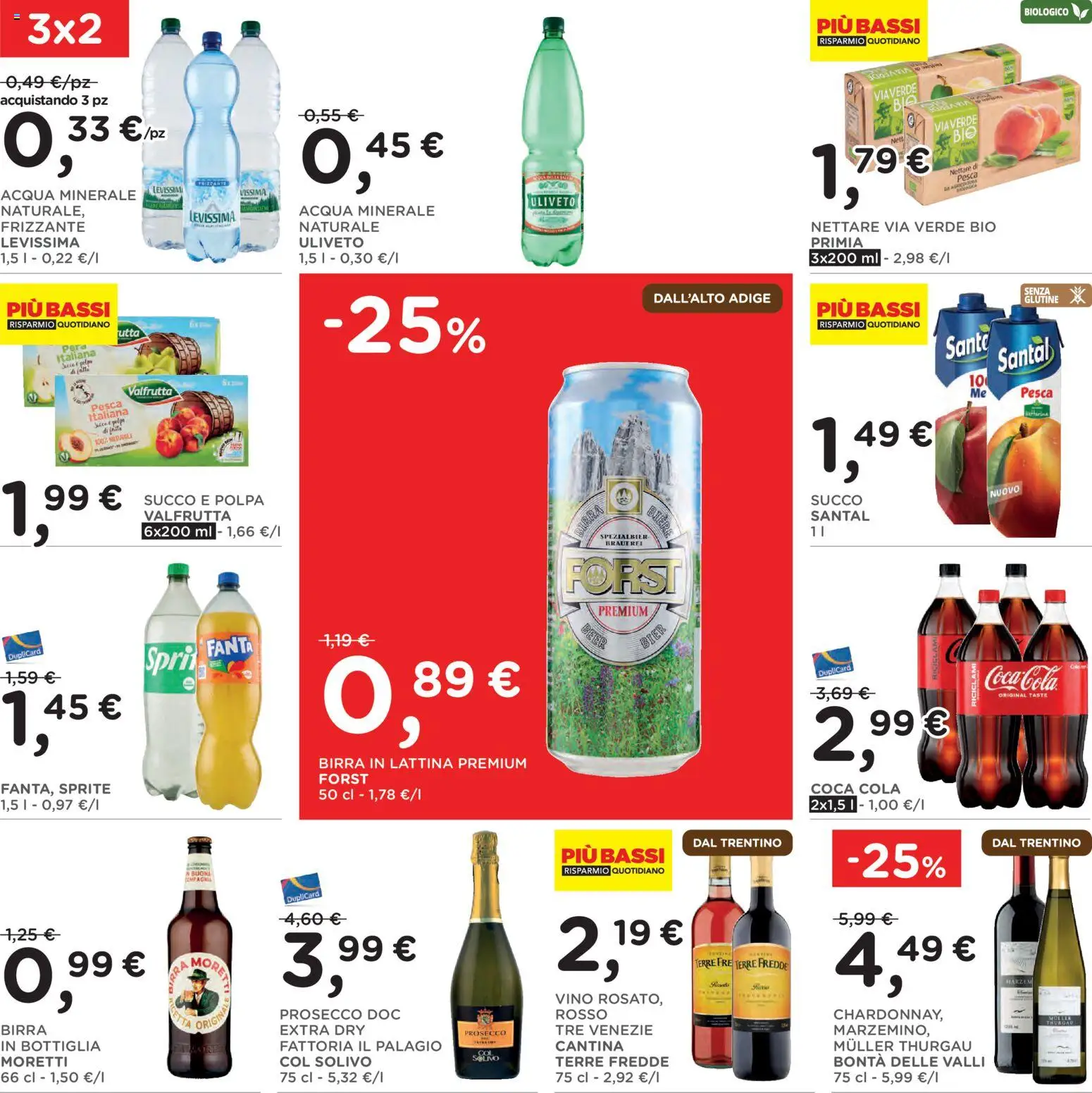 Volantino Poli del 06.05.2026 | Pagina: 22 | Prodotti: Prosecco, Acqua, Pesca, Bottiglia