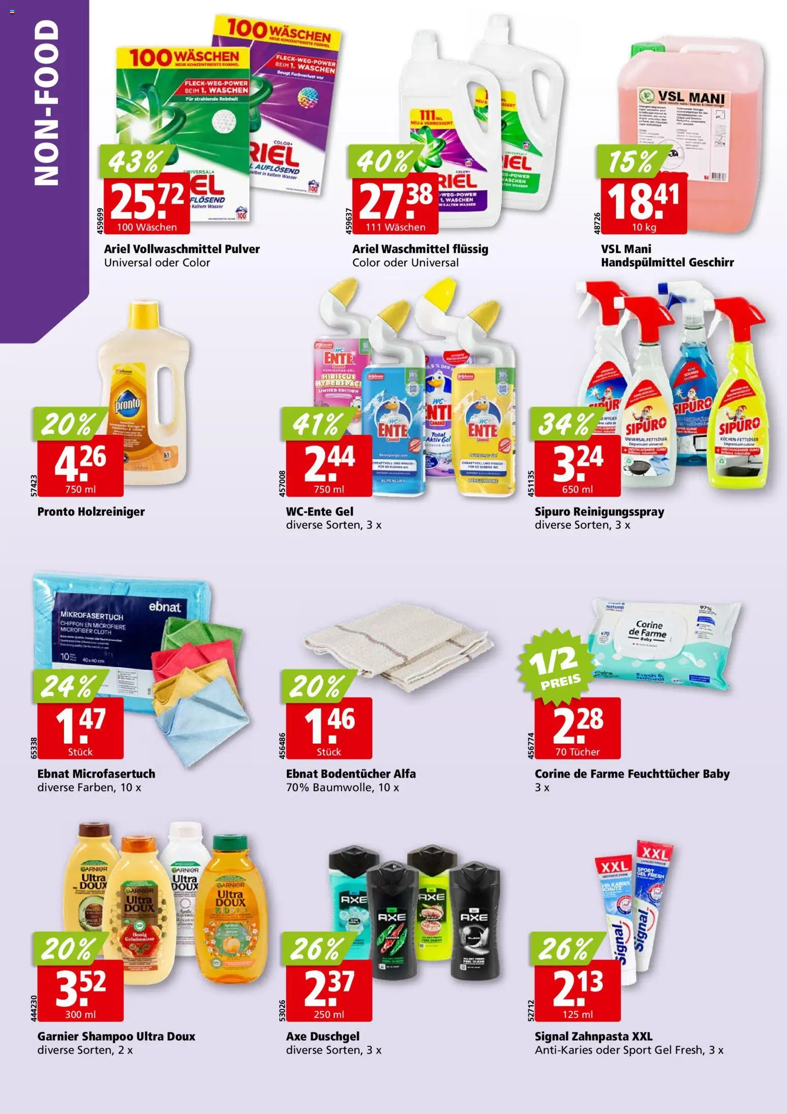 Aligro aktionen Chavannes, Matran, Genf, Sitten – gültig ab 20.07.2026 | Seite: 30 | Produkte: Pulver, Shampoo, Zahnpasta, Waschmittel