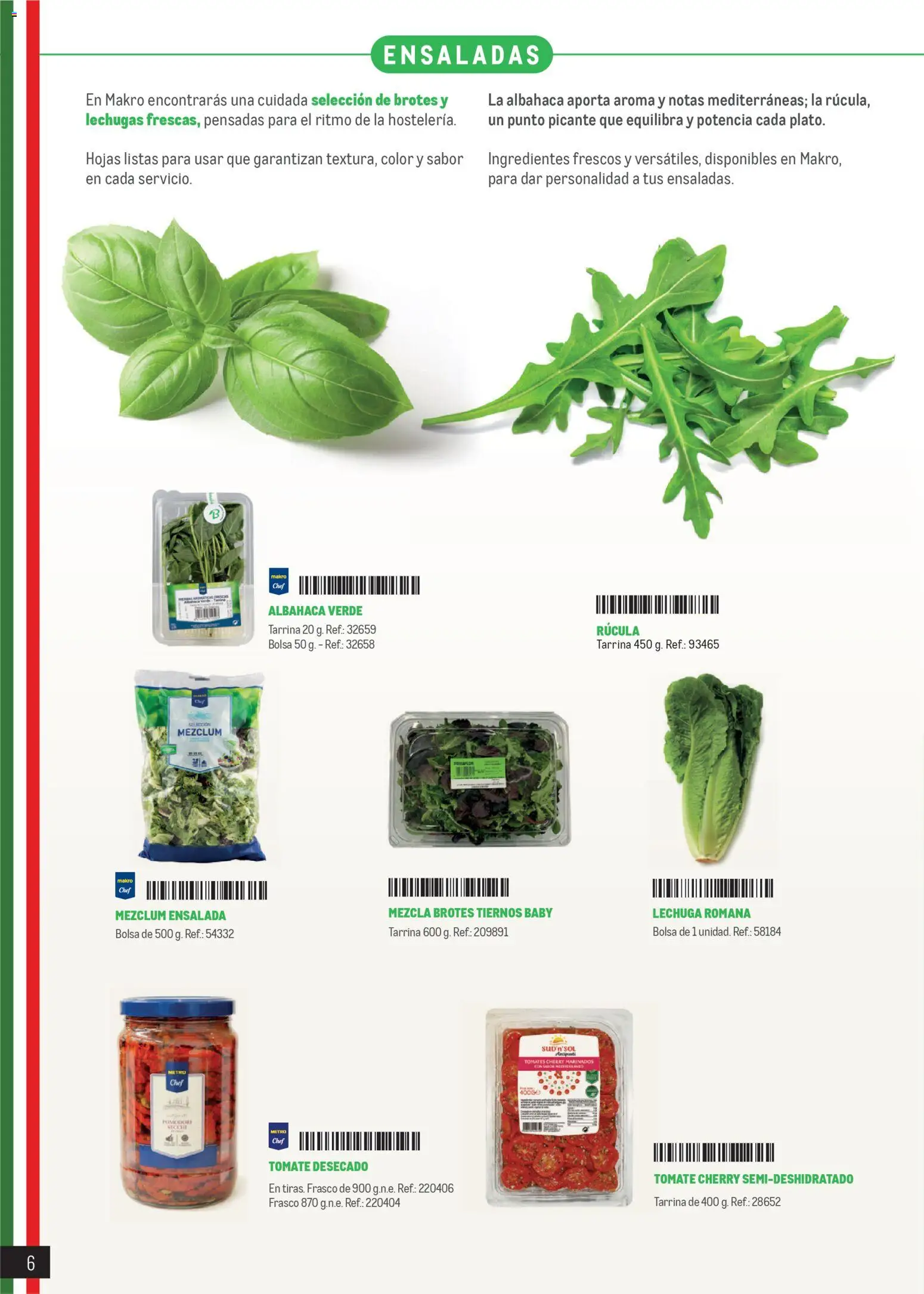 Makro Restaurantes italianos Canarias │ válido desde el 27.03.2026 | Página: 6 | Productos: Κρεμάστρα, Tomates, Μαξιλάρι λαιμού, Ensalada