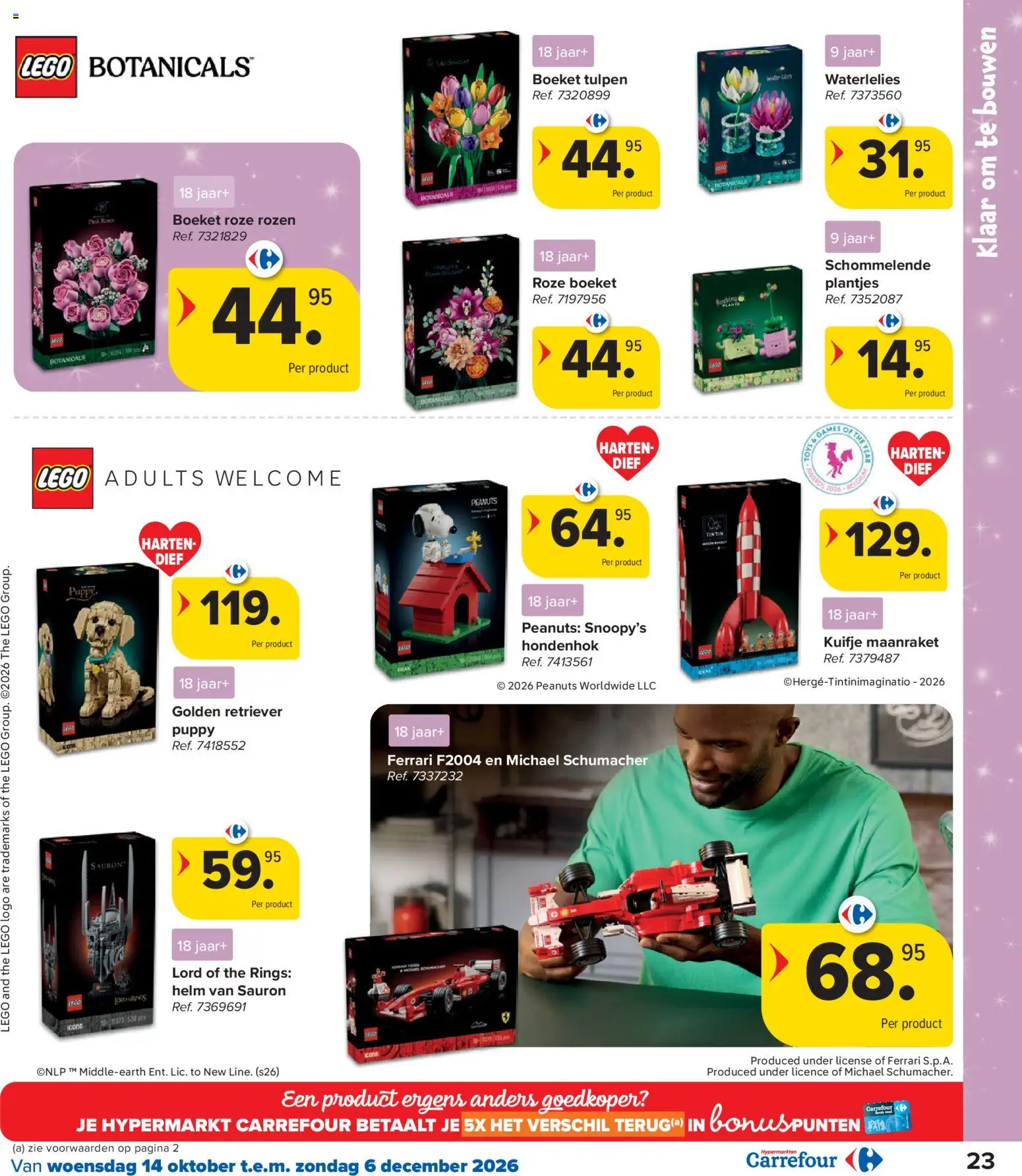 {H1} | Pagina: 23 | Producten: LEGO, Tulpen