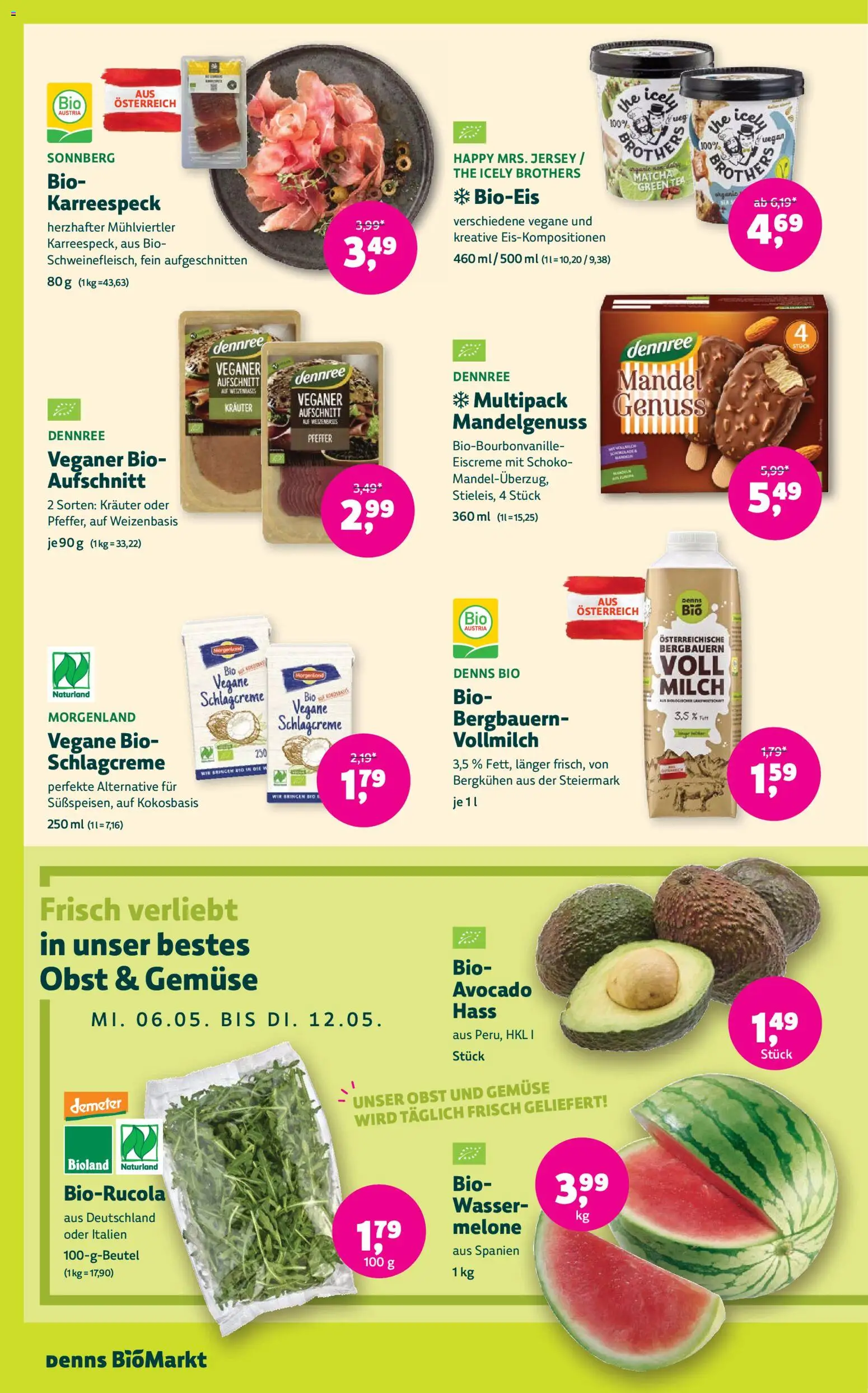 Denns BioMarkt Angebote gültig ab 06.05.2026 | Seite: 6 | Produkte: Wasser, Pfeffer, Melone, Brot