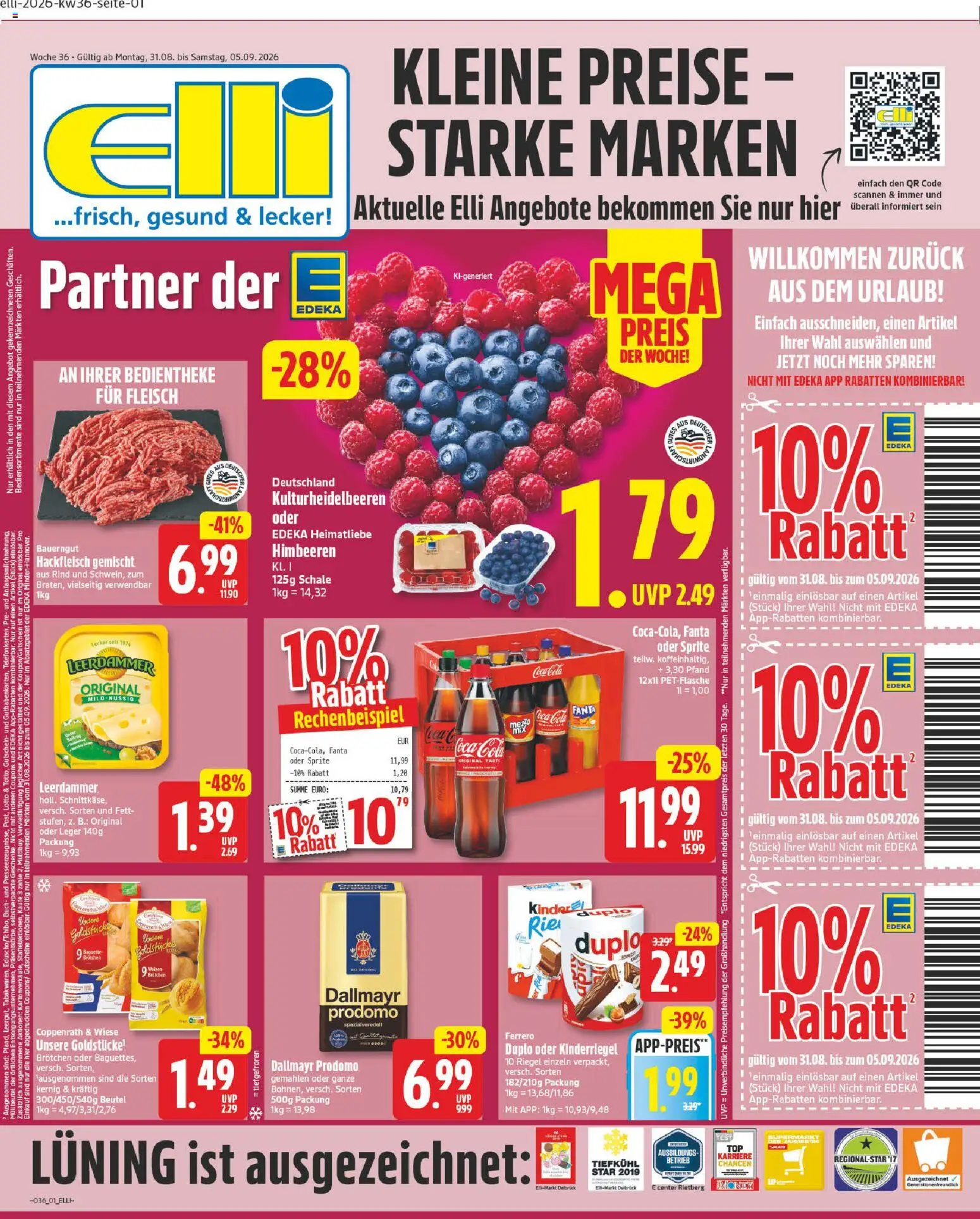 Elli Markt Prospekt Delbrück – gültig ab 31.08.2026 | Seite: 5 | Produkte: Coca cola, Sprite, Ferrero duplo, Fleisch