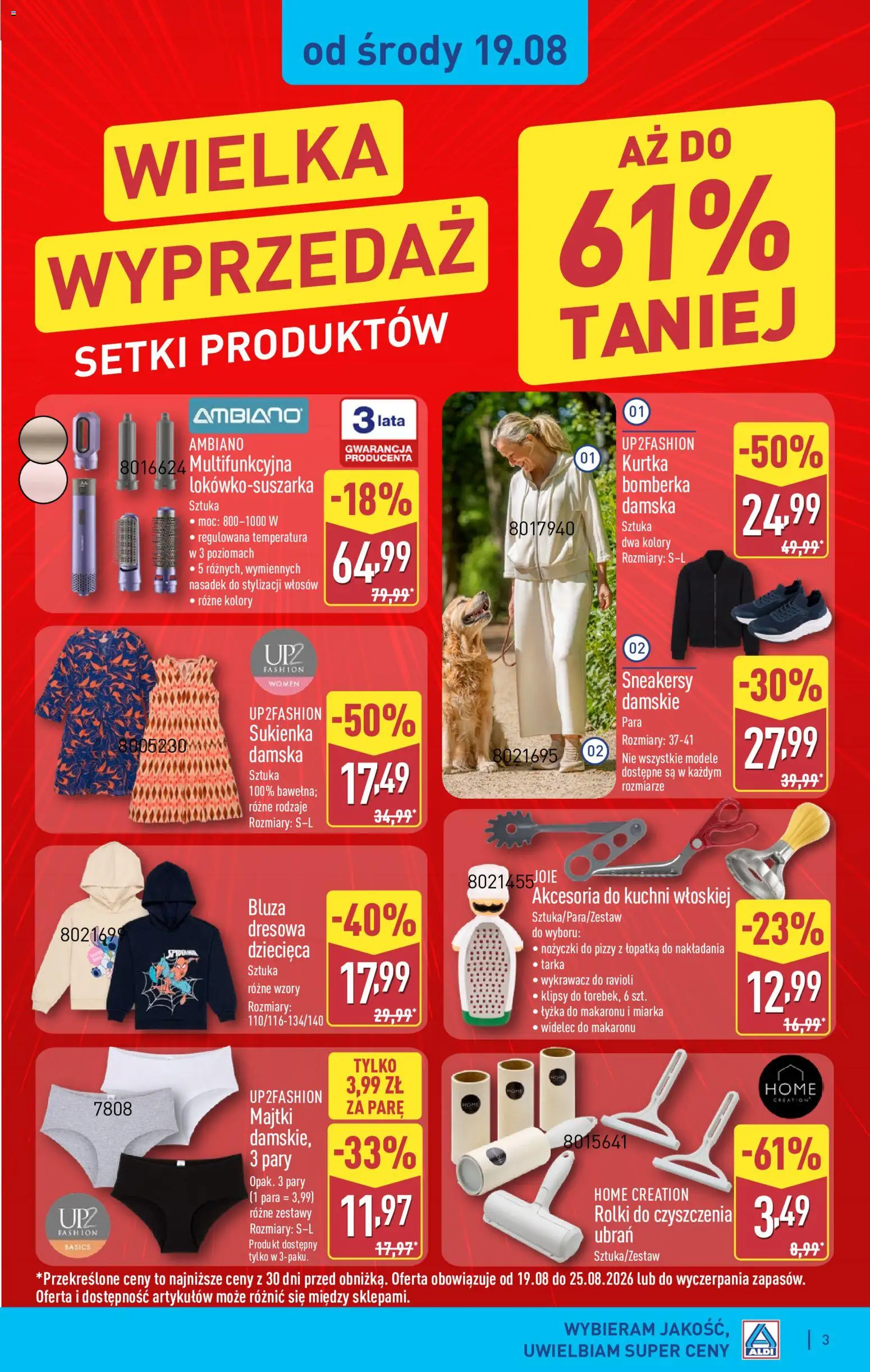 Aldi Polsko leták - Ostatnie sztuki w wybranych sklepach od 18.08.2026 | Strana: 3 | Produkty: Lopatka, Ravioli