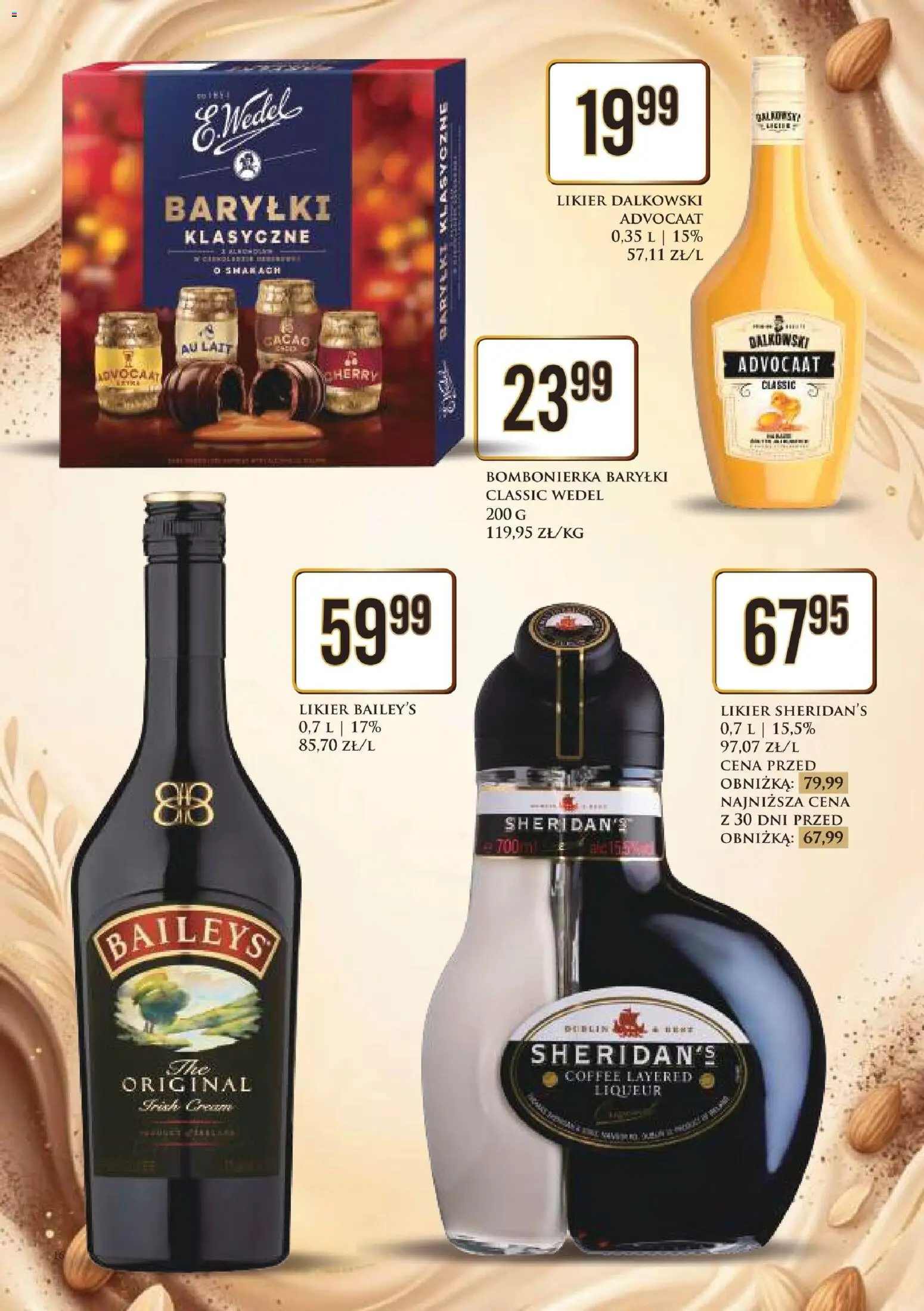 Dino gazetka alkoholowa od 29.05.2026 | Strona: 16 | Produkty: Baileys, Likier Sheridan's, Bombonierka