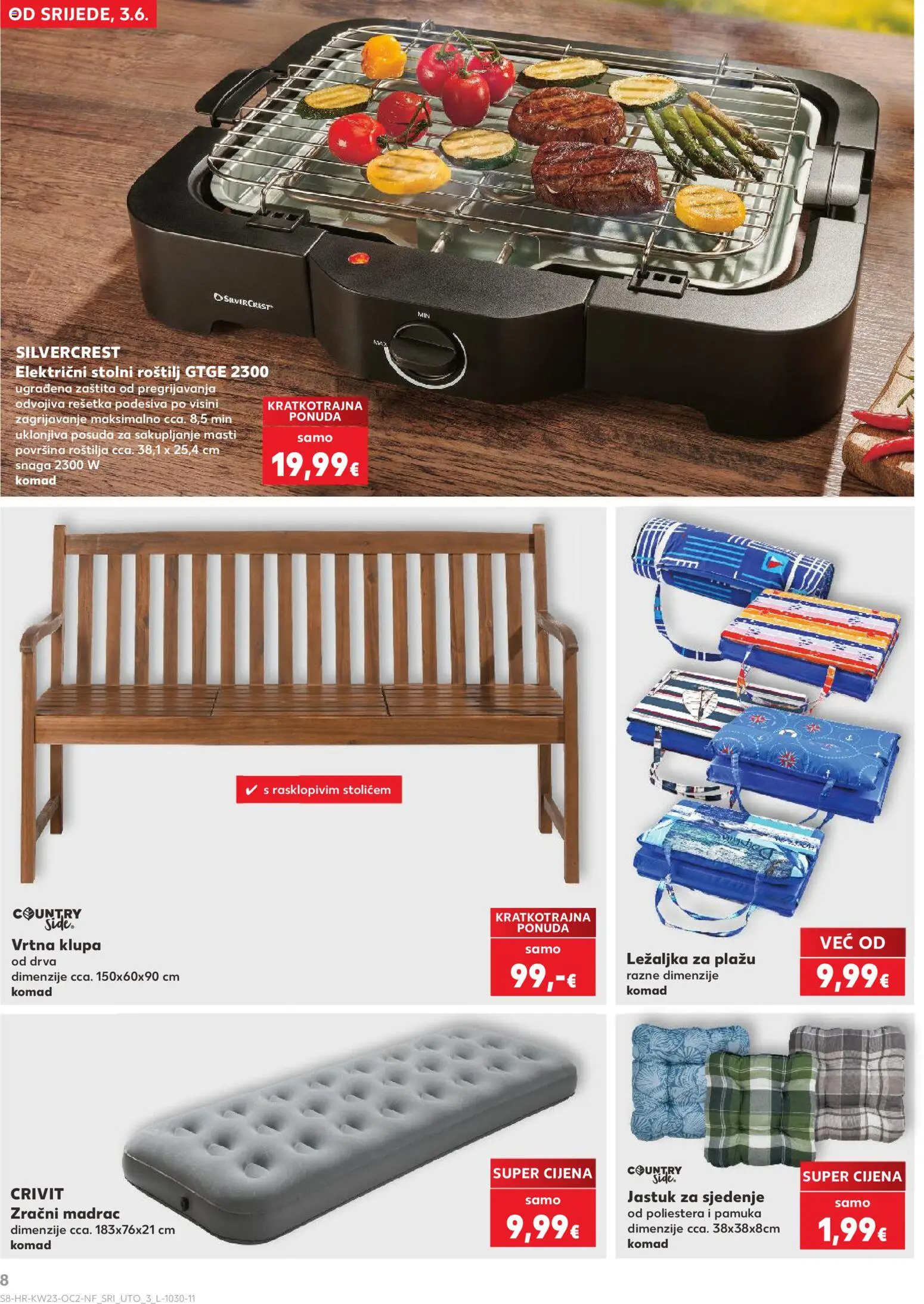 Kaufland katalog | vrijedi od 03.06.2026 | Stranica: 8 | Proizvodi: Roštilj, Jastuk, Ležaljka, Ležaljka za plažu