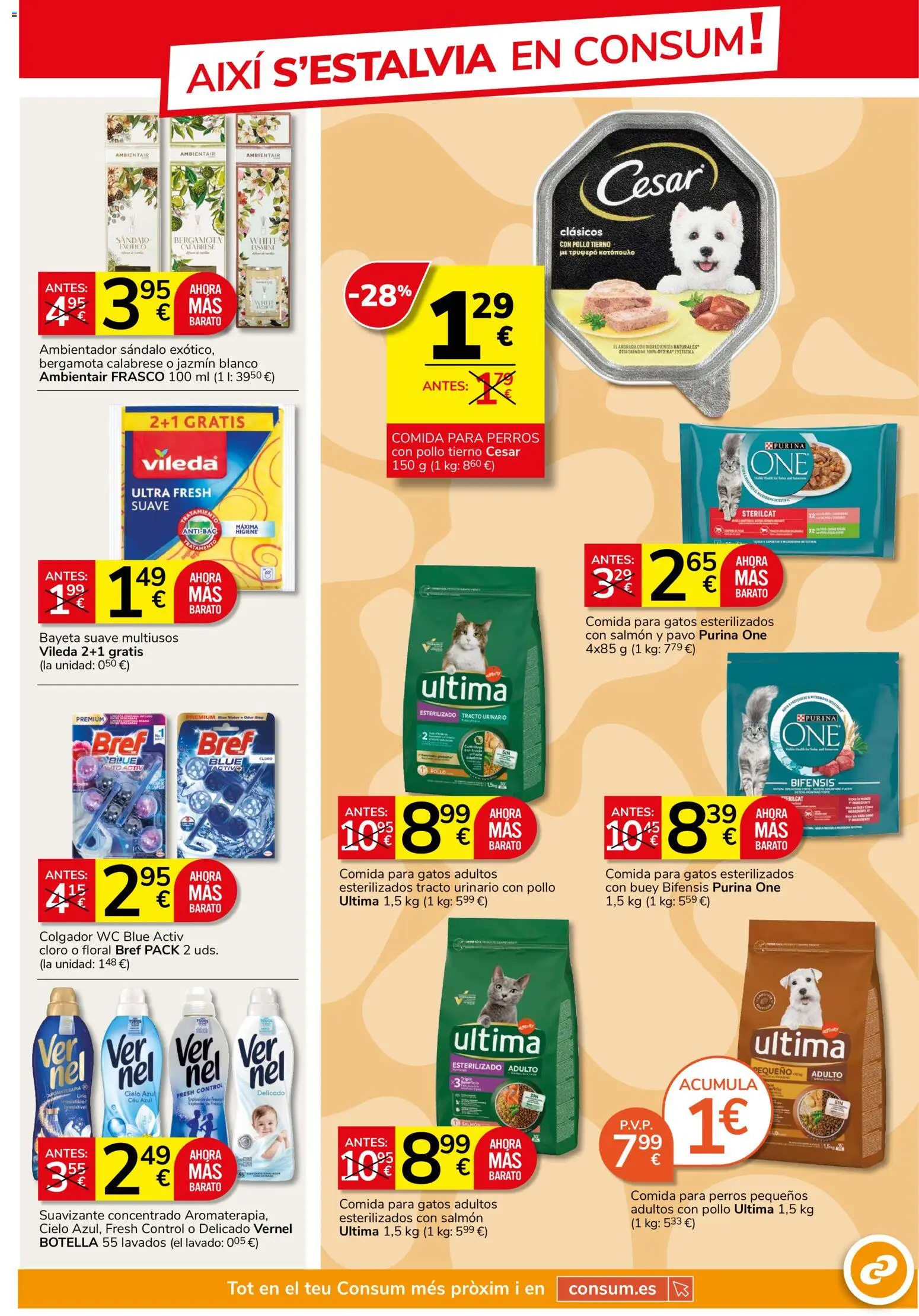 Consum folleto │ válido desde el 24/09/2026 | Página: 23 | Productos: Comida para perros, Suavizante, Pollo, Pavo