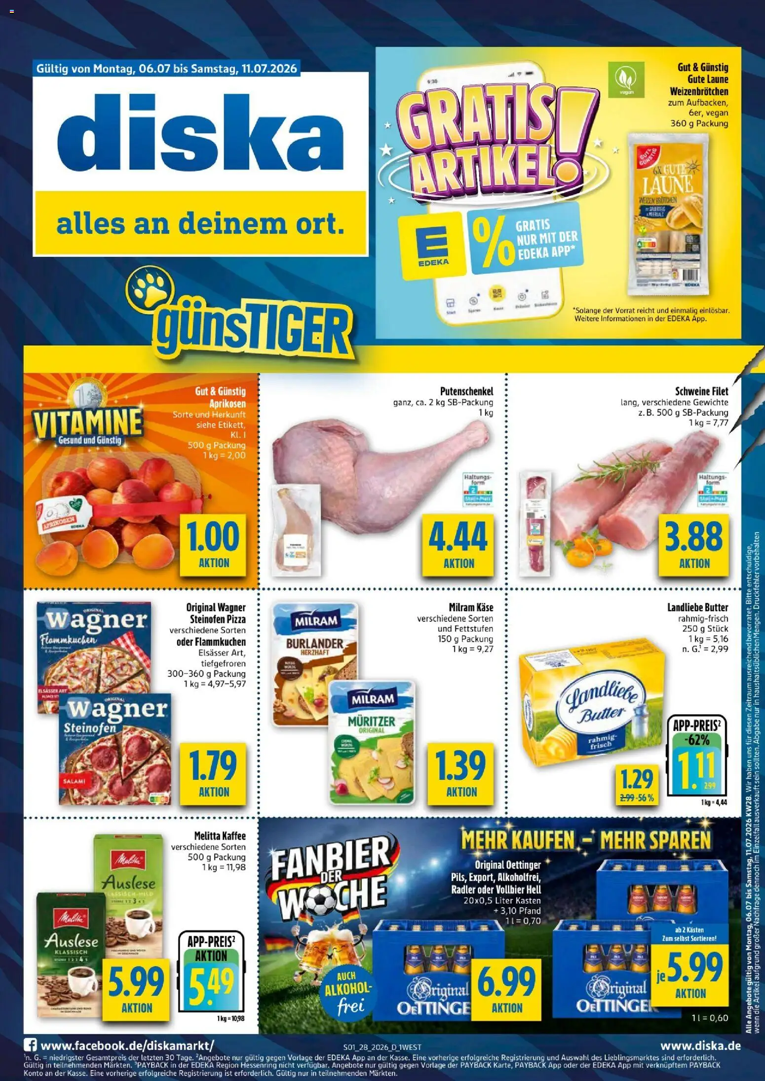 Diska - Diska Angebote Bayern KW28 – gültig ab 06.07.2026 | Seite: 1 | Produkte: Melitta, Butter, Kaffee, Landliebe butter