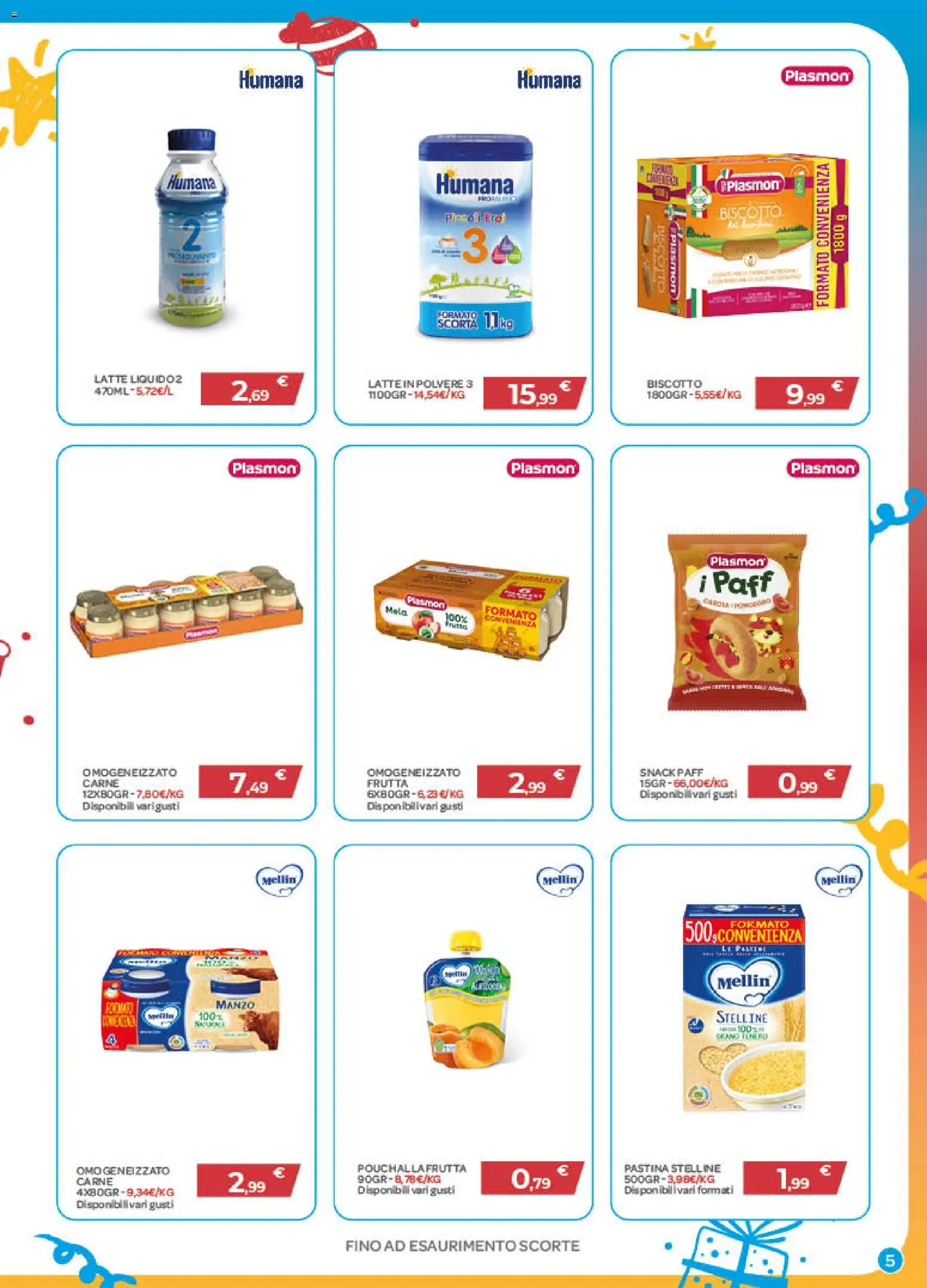 Volantino Bimbo store del 01/10/2026 | Pagina: 5 | Prodotti: Latte in polvere, Carota, Frutta, Carne