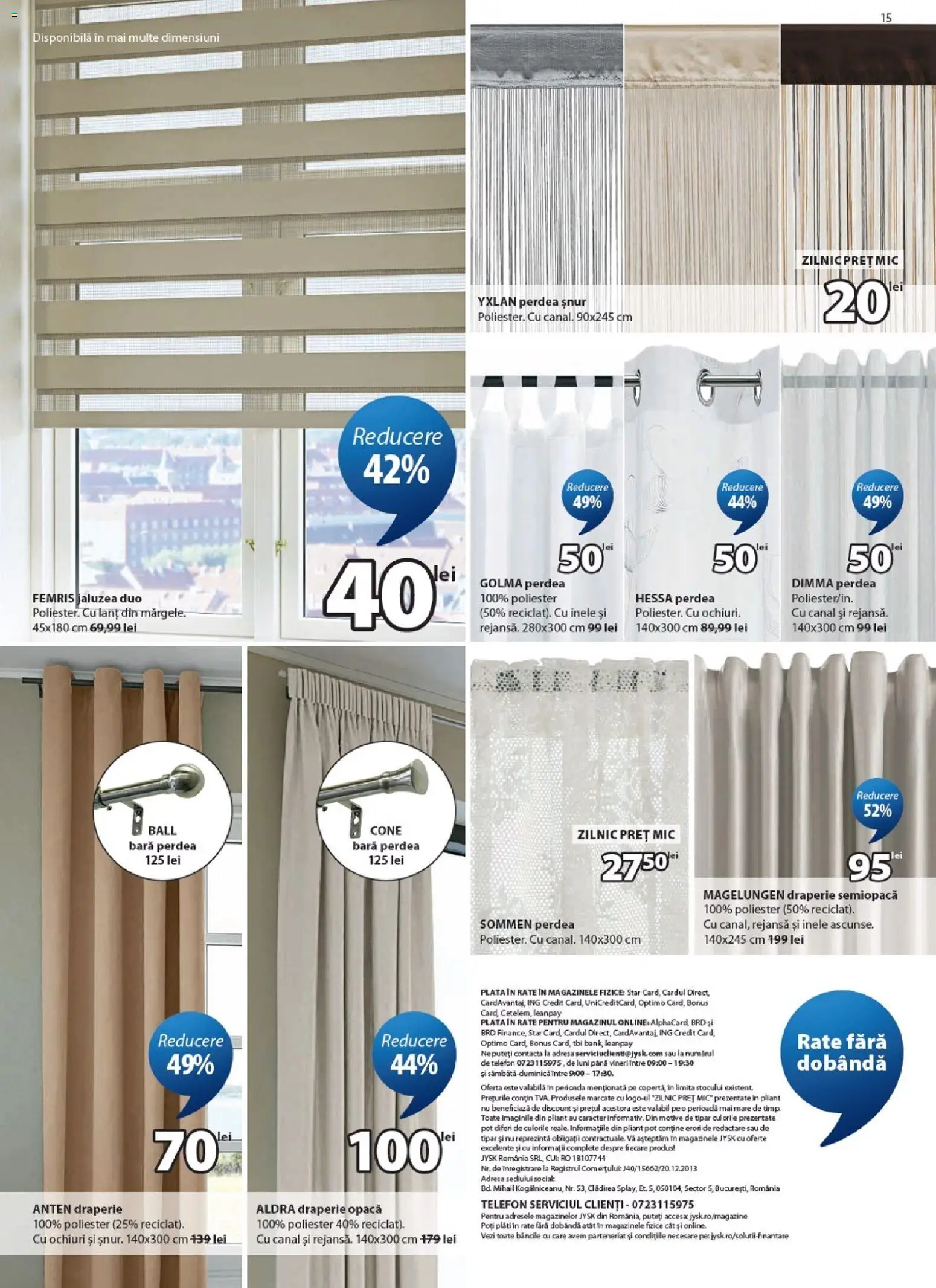Noul catalog JYSK – valabil de la 04.08.2026 | Pagină: 15 | Produse: Telefon, Perdea