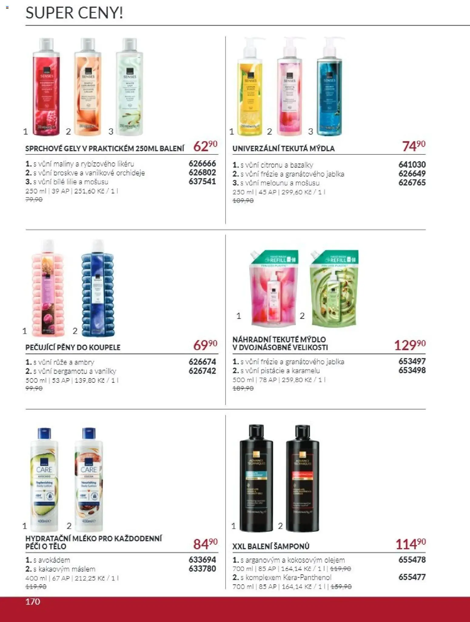 Avon Katalog 10/2026 od 01.10.2026 | Strana: 170 | Produkty: Mýdlo, Mléko, Pistácie, Broskve
