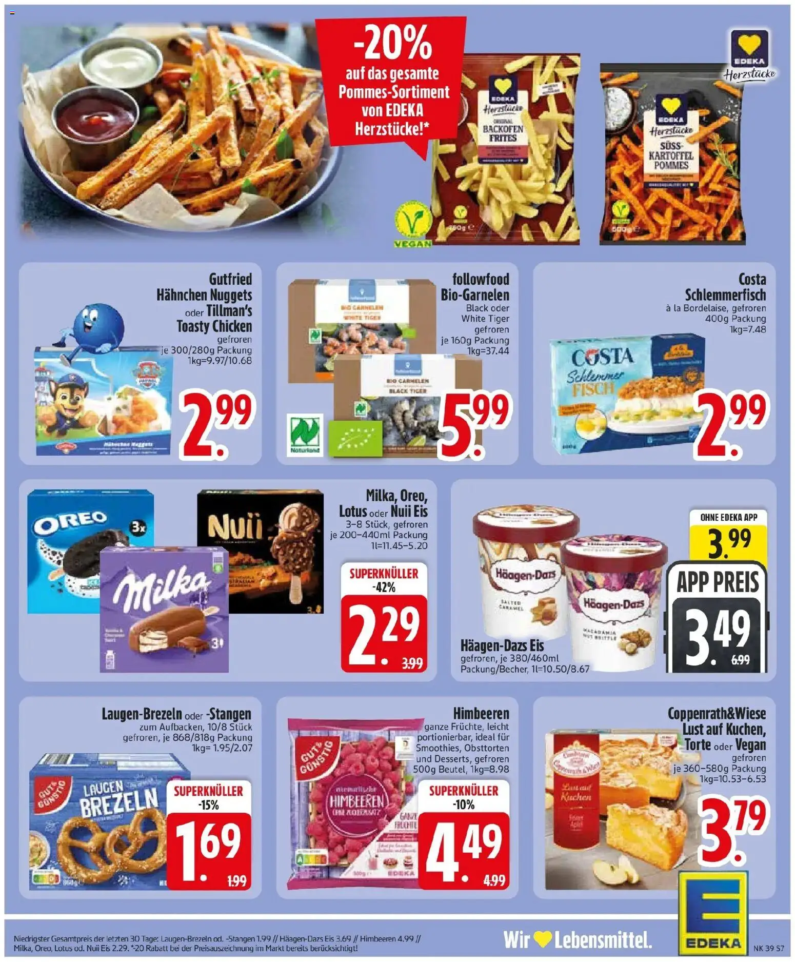 E center Prospekt Vilsbiburg (ab 21.09.2026) zum Blättern | Seite: 9 | Produkte: Nuii eis, Hahnchen, Backofen, Kuchen