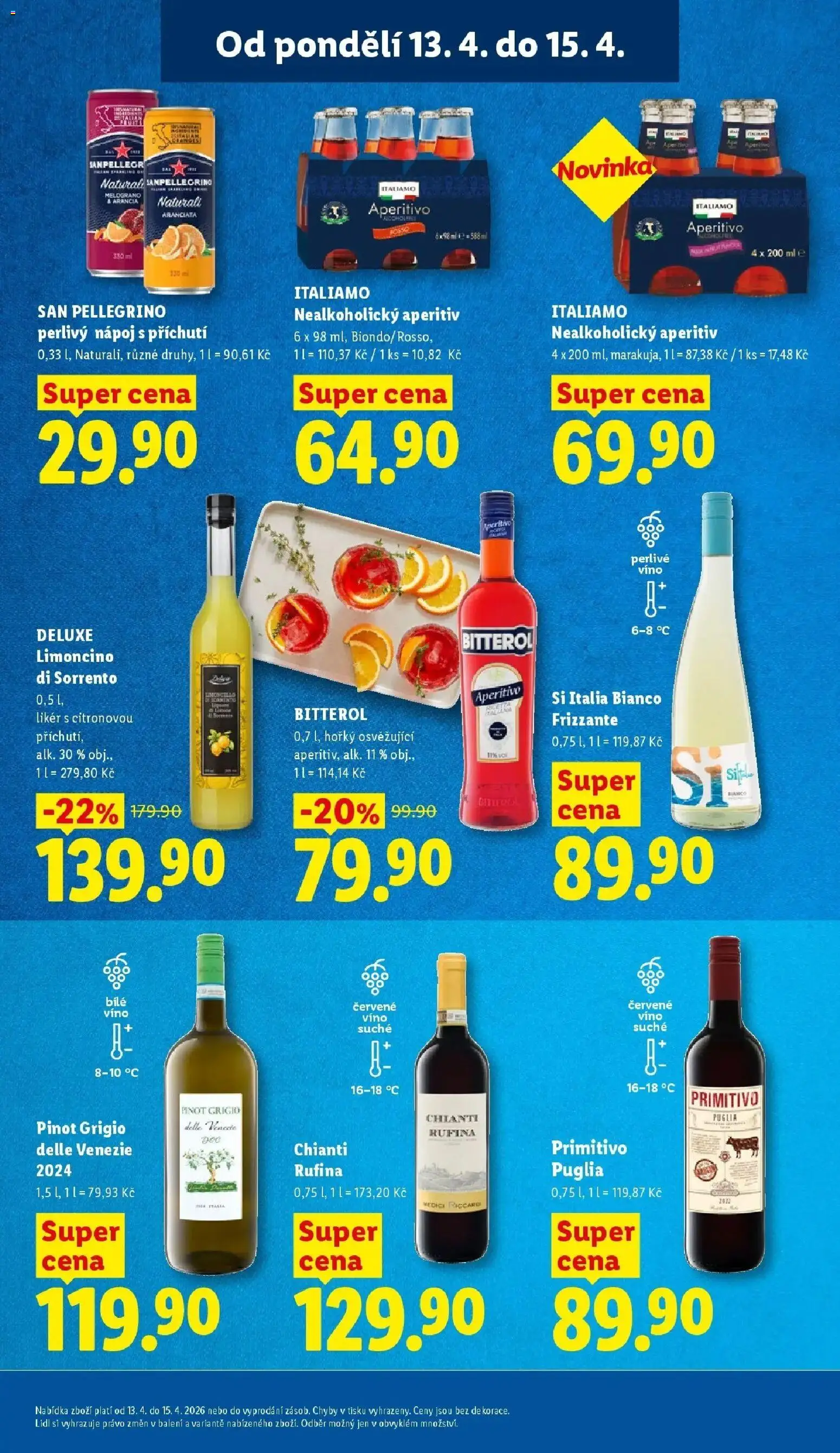 Lidl aktuální leták od 13.04.2026 | Strana: 17 | Produkty: Primitivo Puglia, Likér, Červené víno, Pinot Grigio